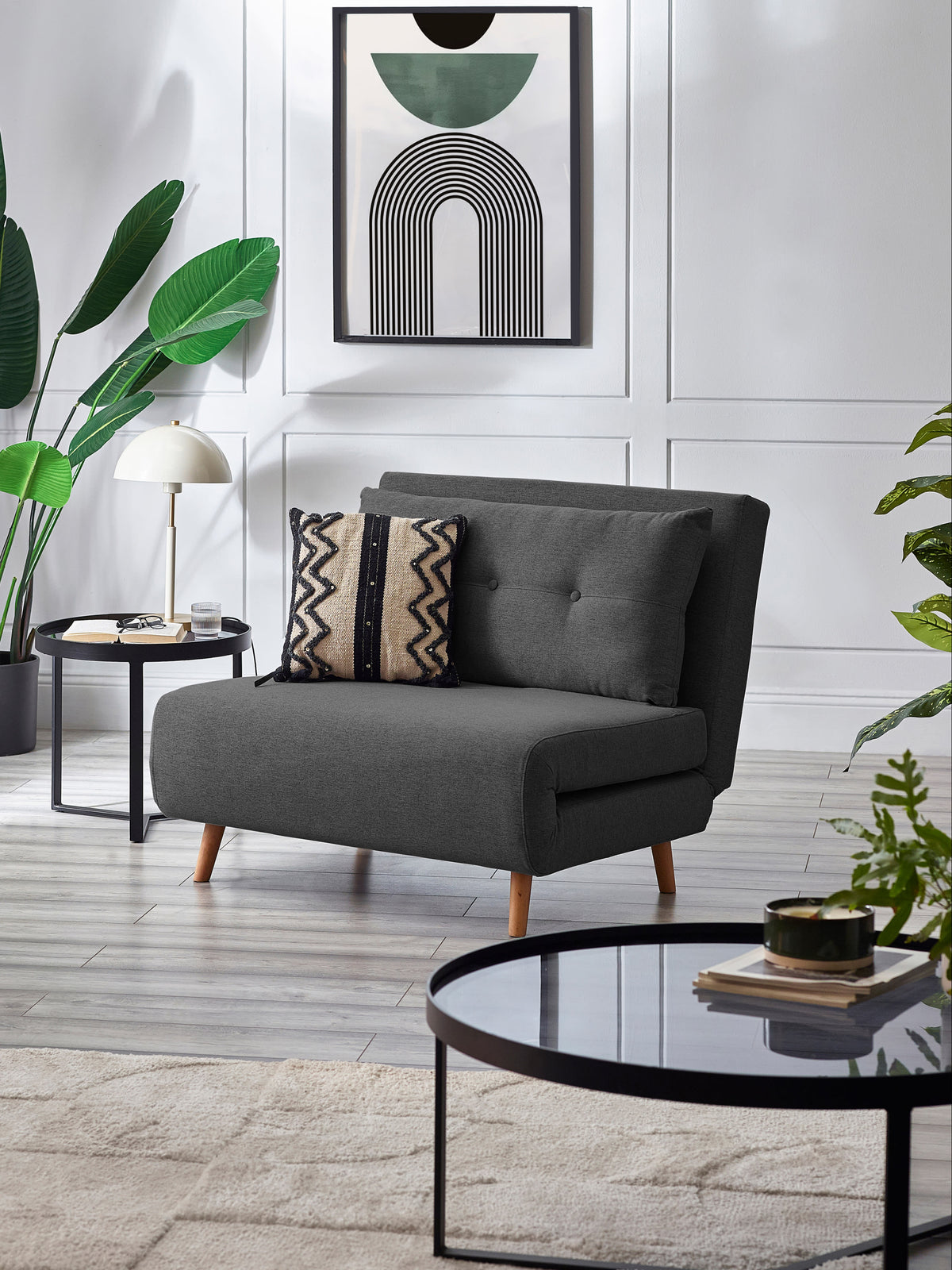 Rowan Single Sofabed - Mid Grey