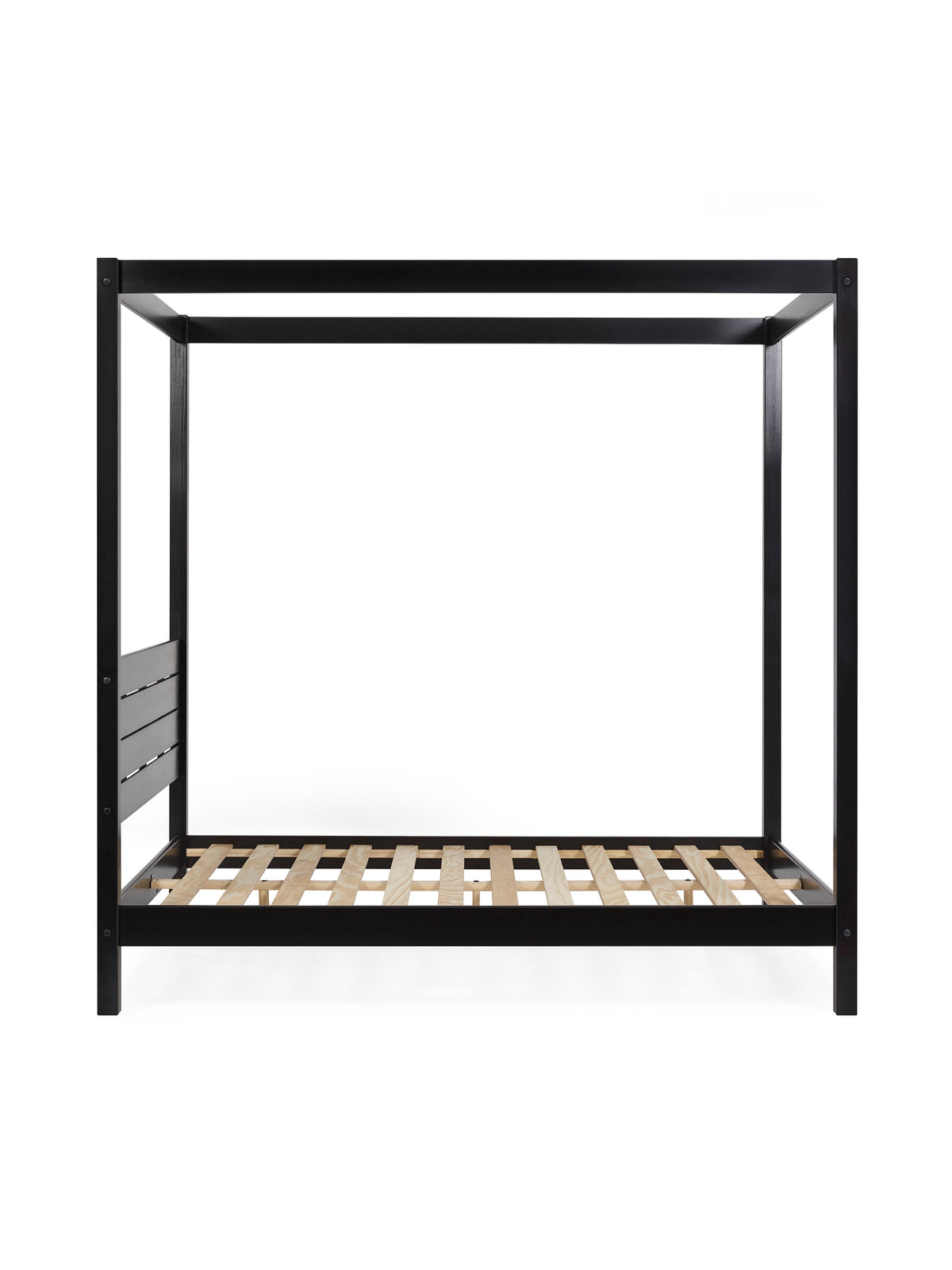Roxanne Black Solid Pine 4-Poster Canopy Bed
