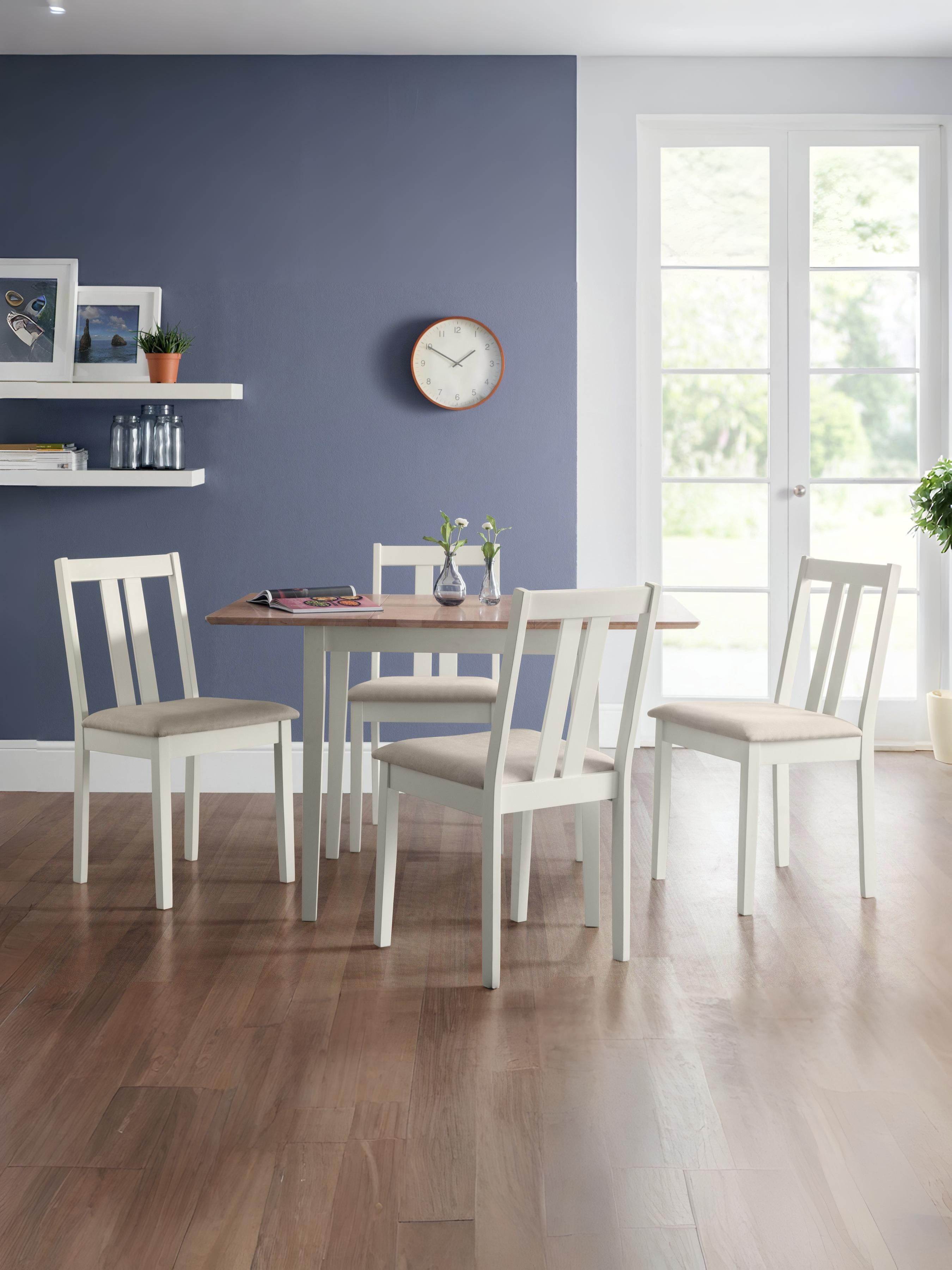 Rufford 2 Tone Table and 4 Ivory Rufford Chairs – Ivory / Natural