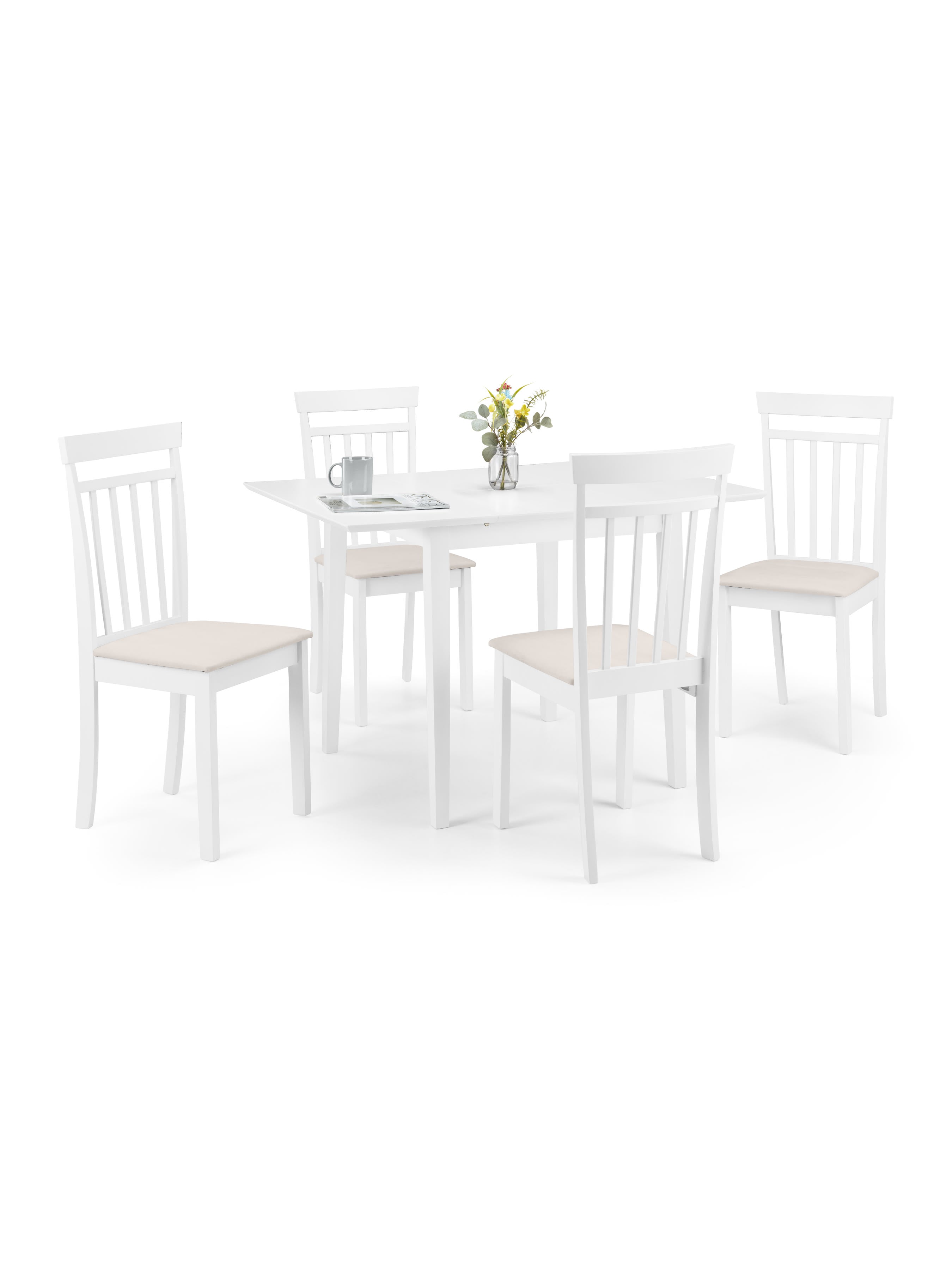 Rufford White Table & 4 White Coast Chairs