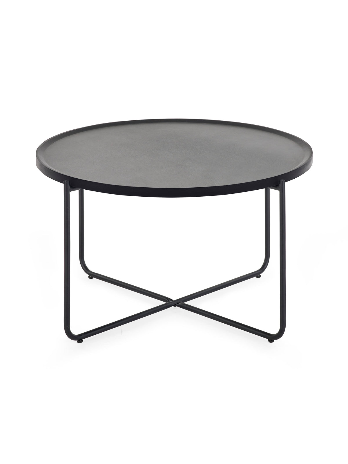 Sagrada Round Black Coffee and Lamp Table Set