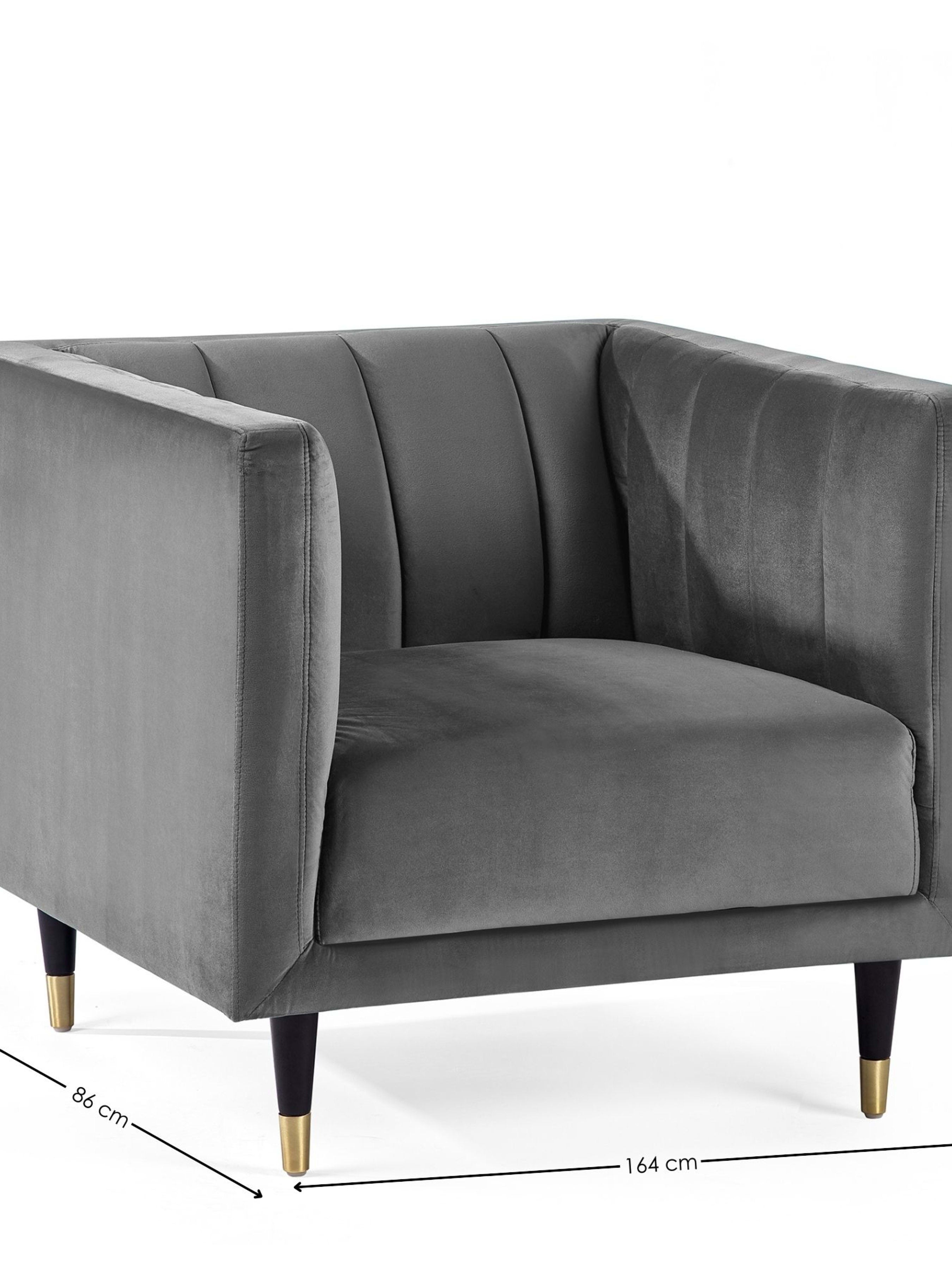 Salma Scalloped Back Chair – Grey – Grey Velvet