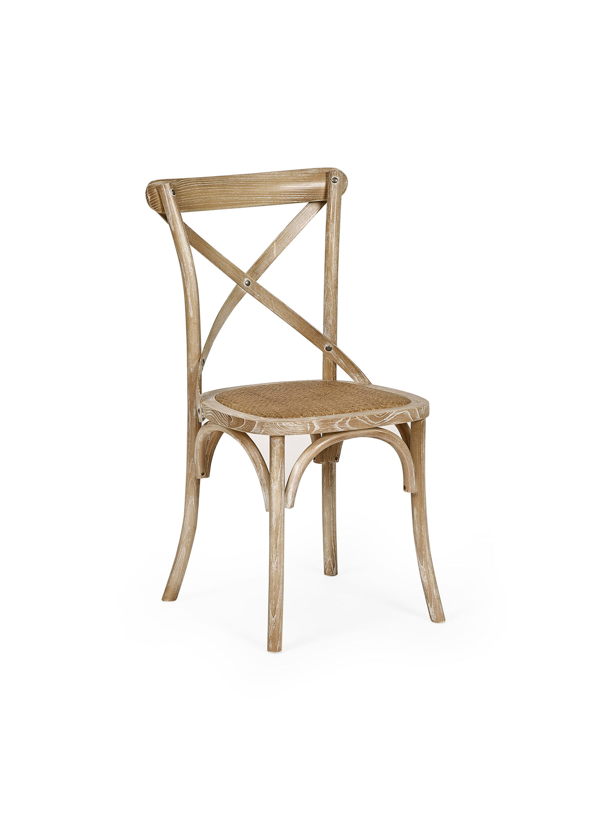Set of 2 Satie Limed Oak Rattan Bistro Chairs