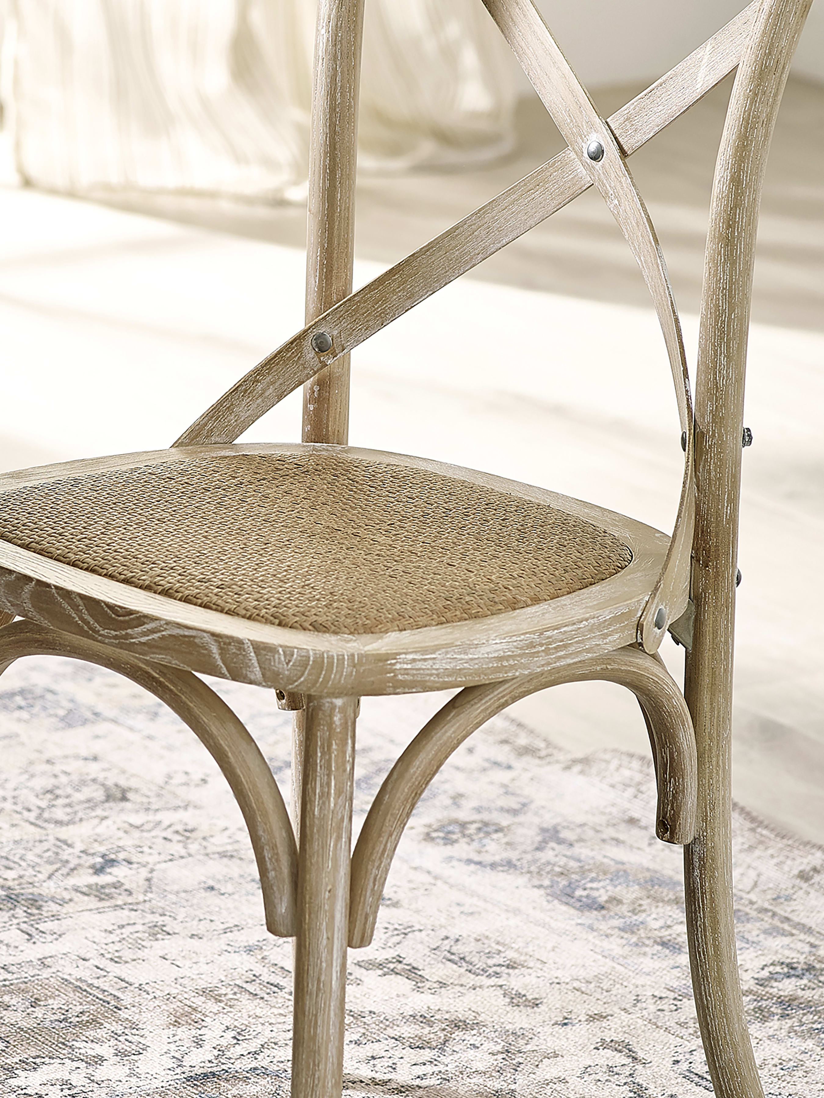 Set of 2 Satie Limed Oak Rattan Bistro Chairs