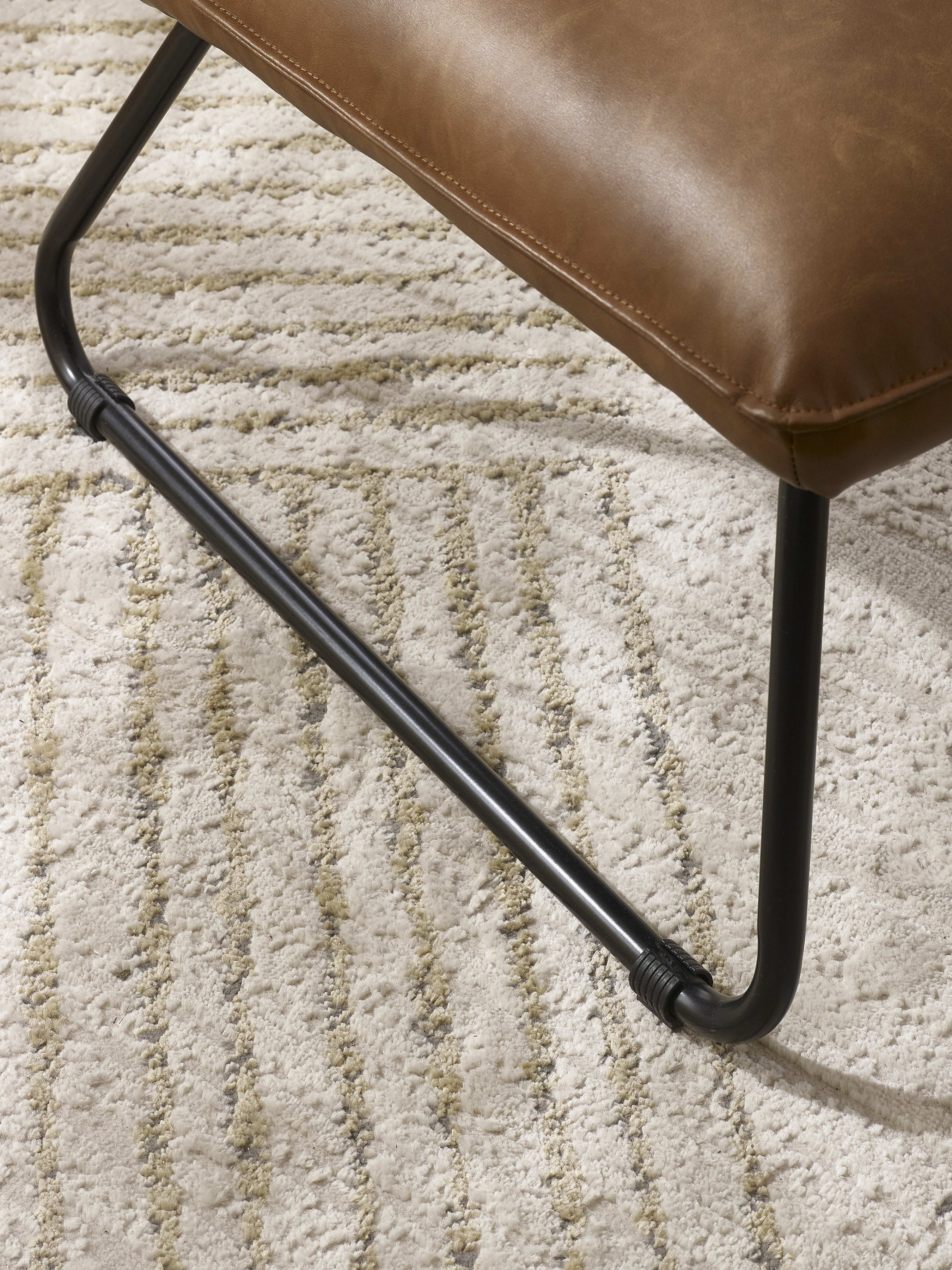 Saxon Tan Brown Faux Leather Lounge Chair