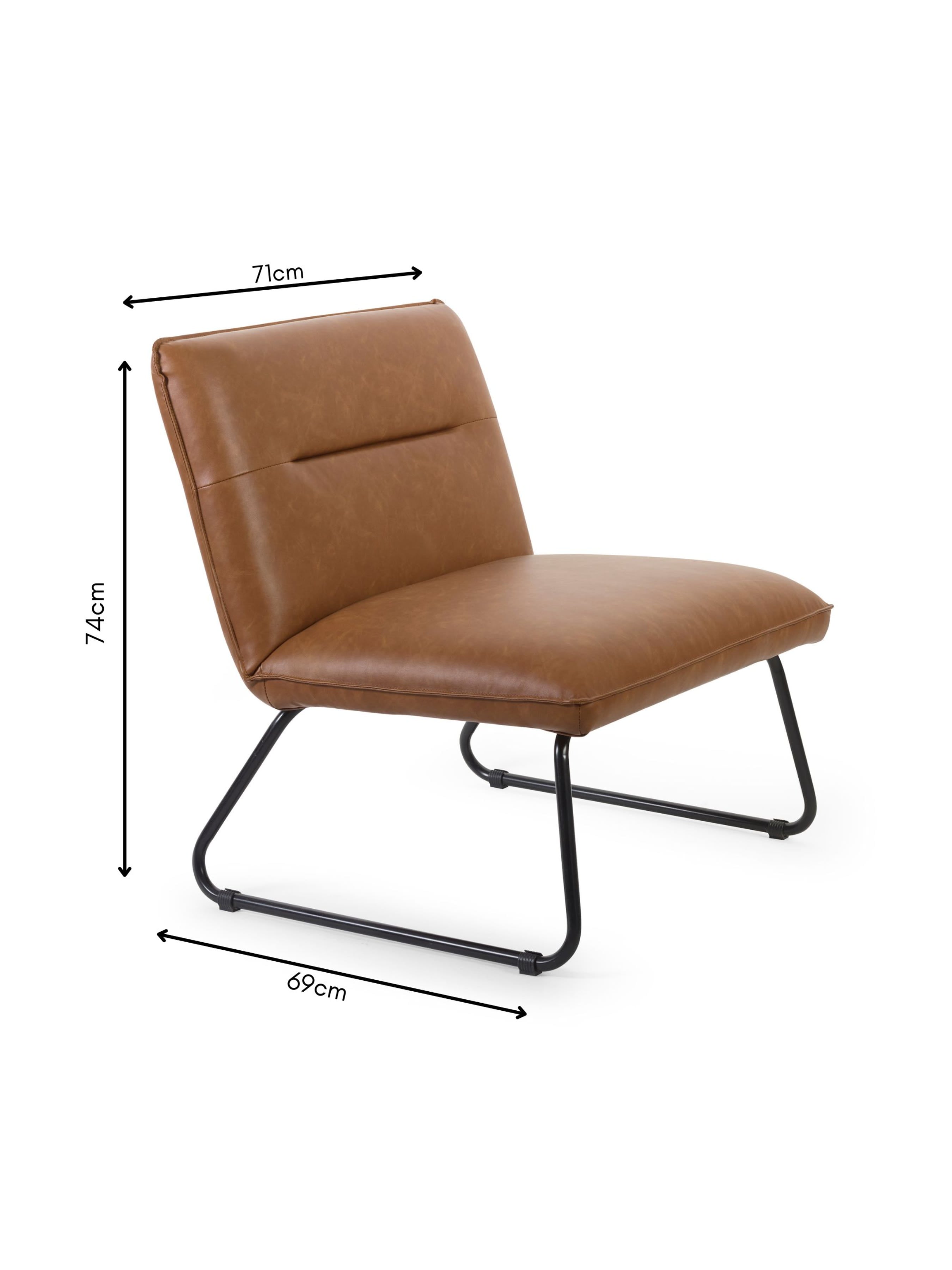 Saxon Tan Brown Faux Leather Lounge Chair
