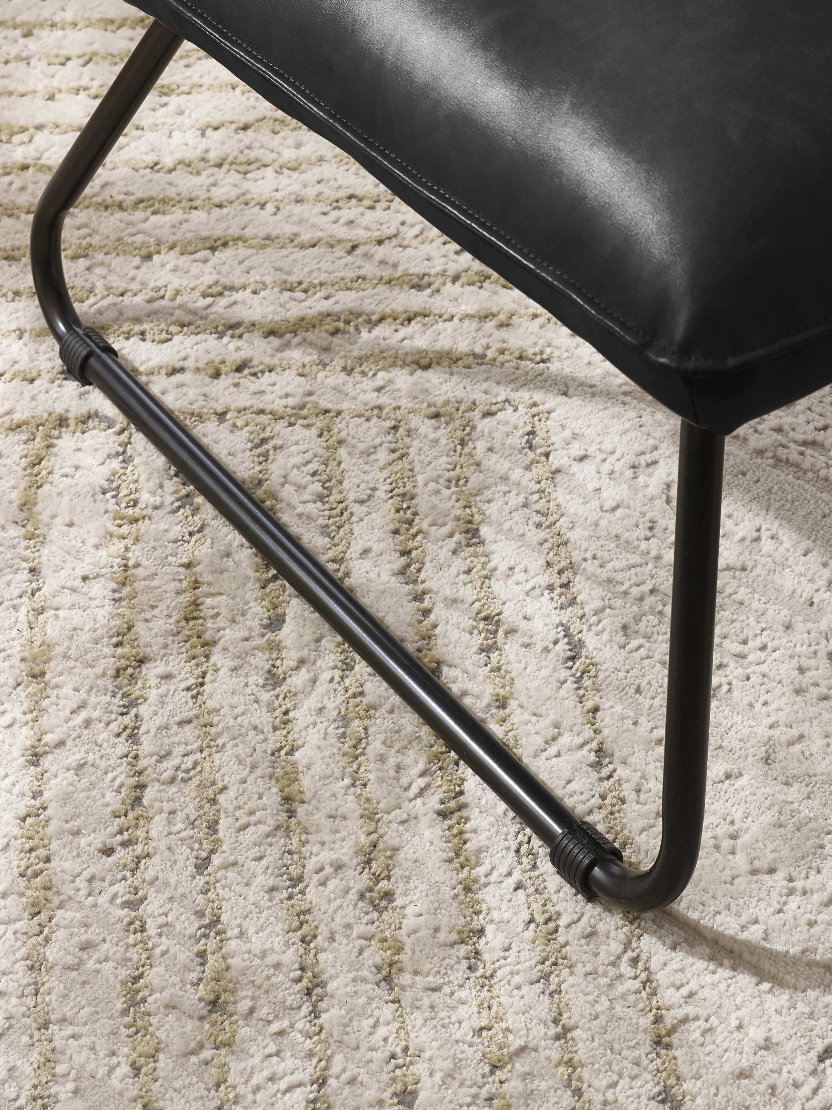 Saxon Black Faux Leather Lounge Chair