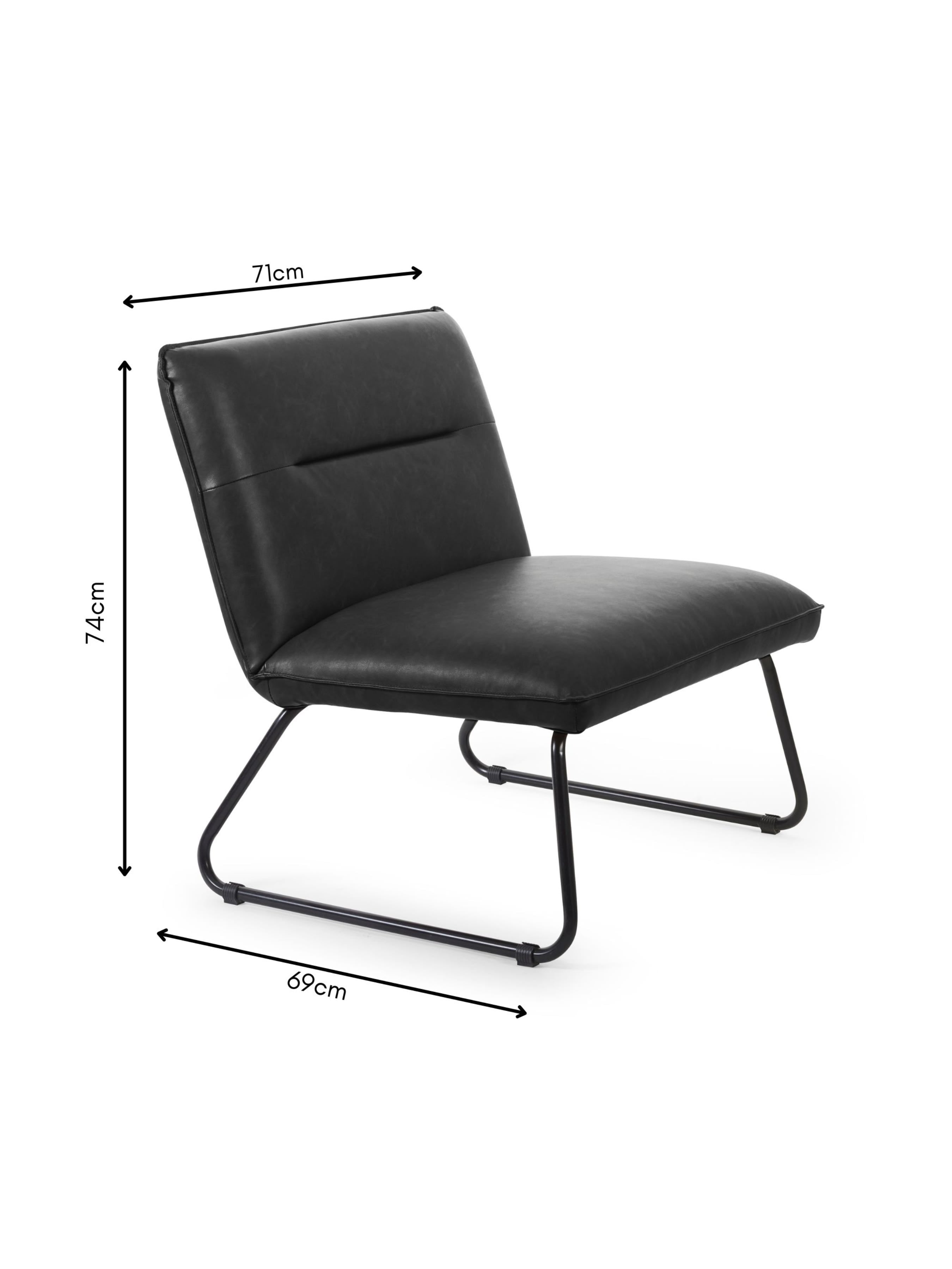 Saxon Black Faux Leather Lounge Chair