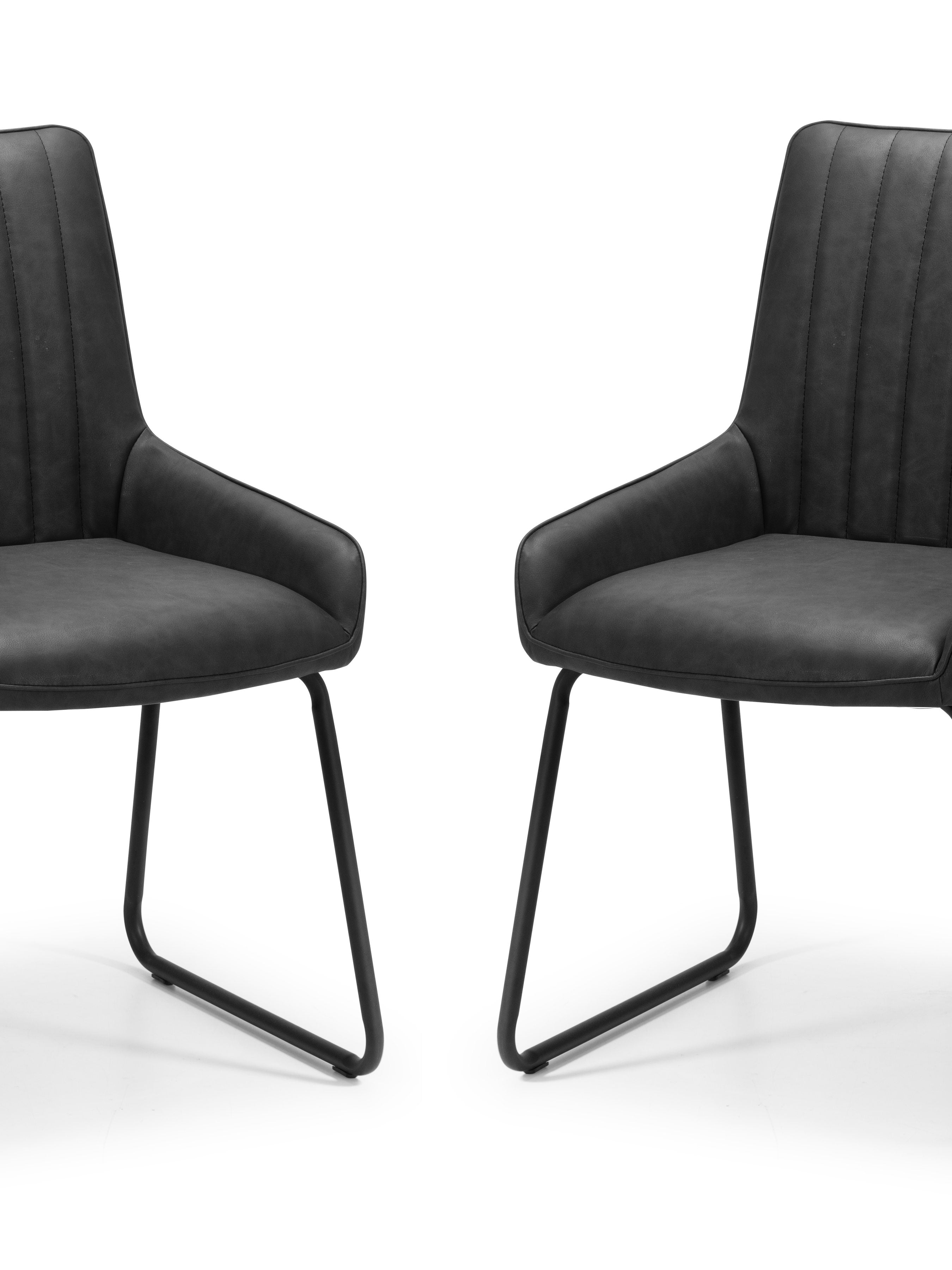 Set Of 4 Soho Chairs – Antique Black Faux Leather