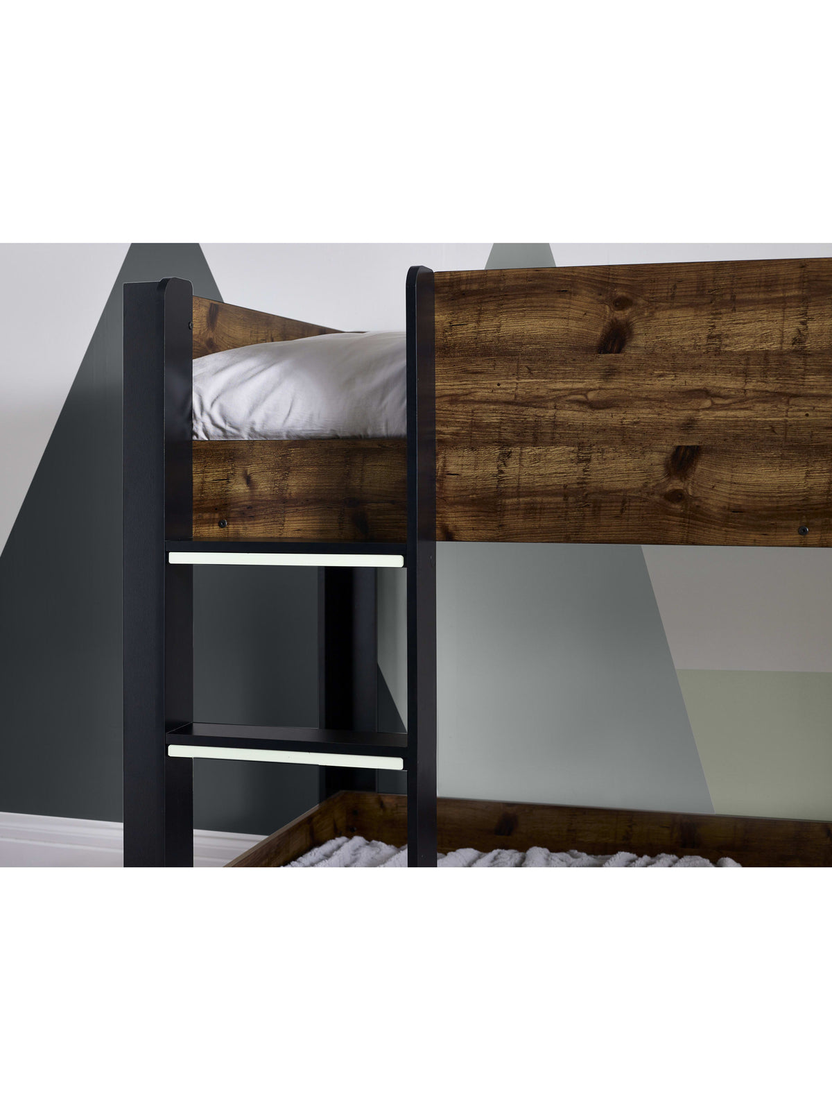 Solomon Bunk Bed - Rustic And Black