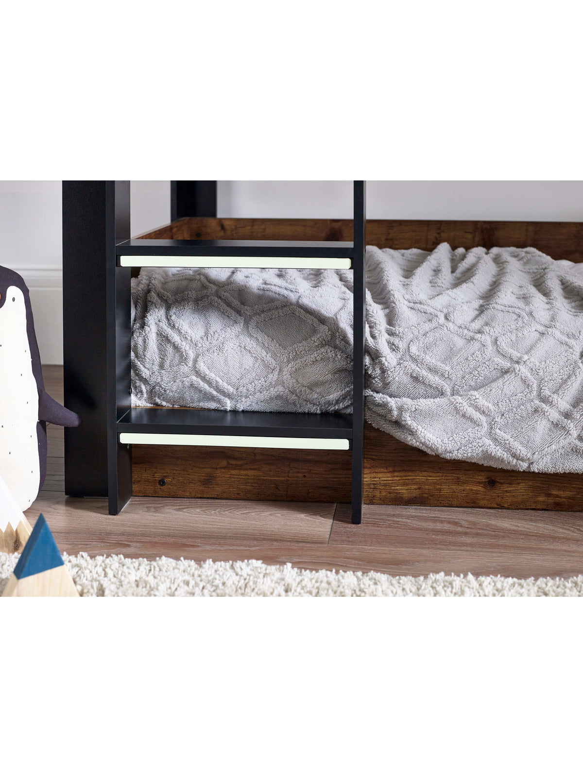 Solomon Bunk Bed - Rustic And Black