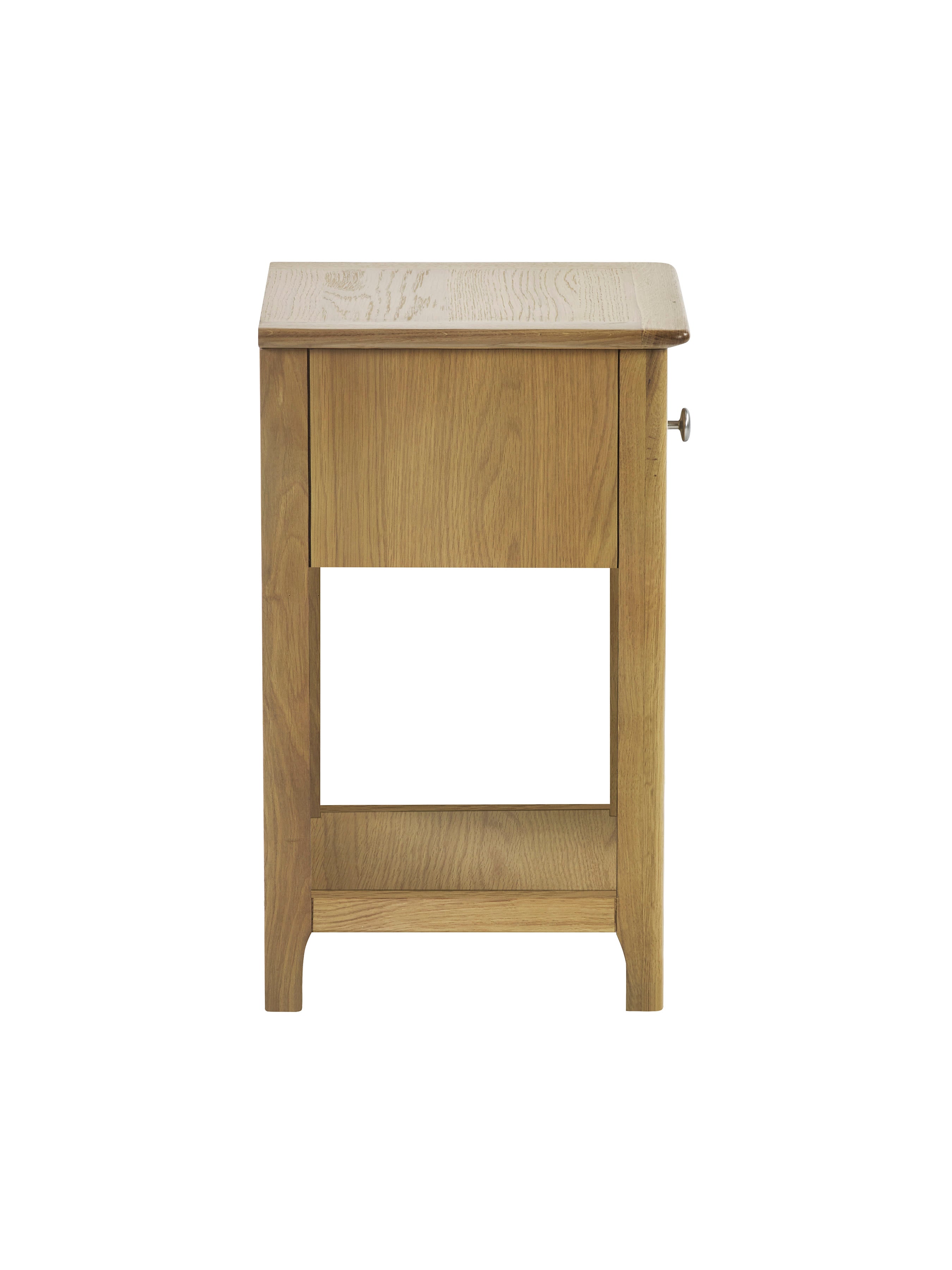 Somerset Oak Compact 1 Drawer Bedside Table with Shelf – Light Oak