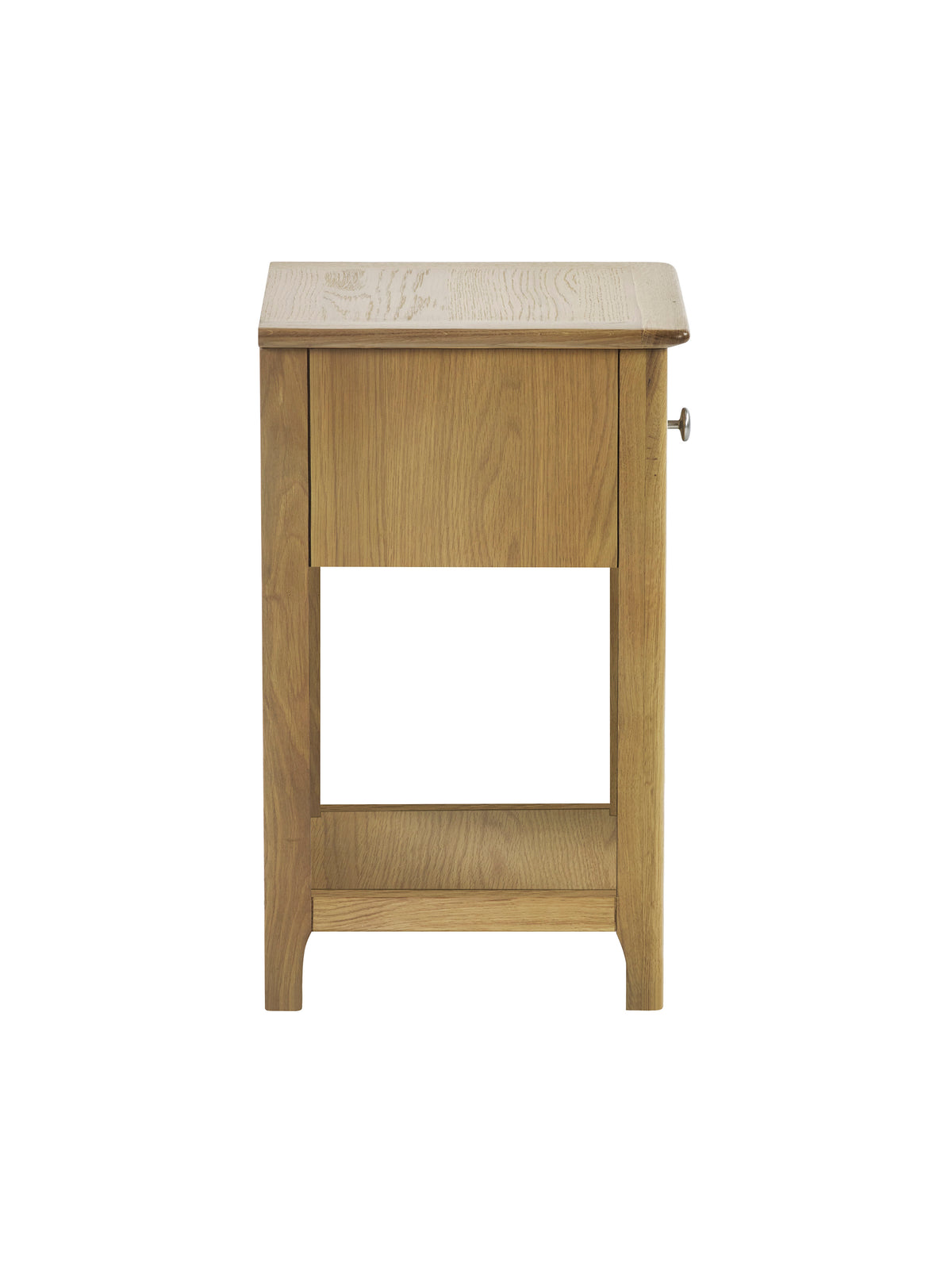 Somerset Oak Compact 1 Drawer Bedside Table with Shelf – Light Oak