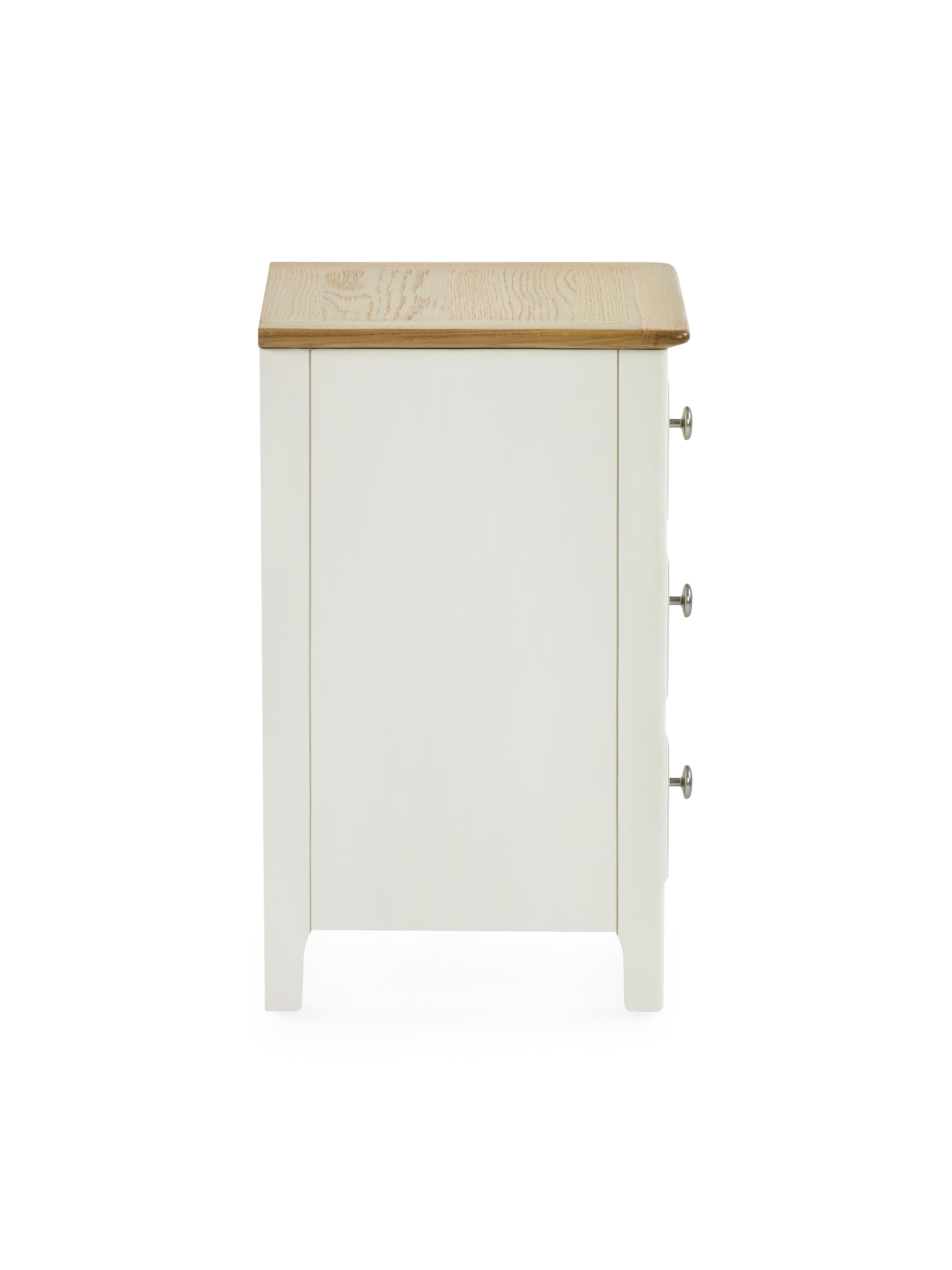 Somerset White and Oak Compact 3 Drawer Bedside Table
