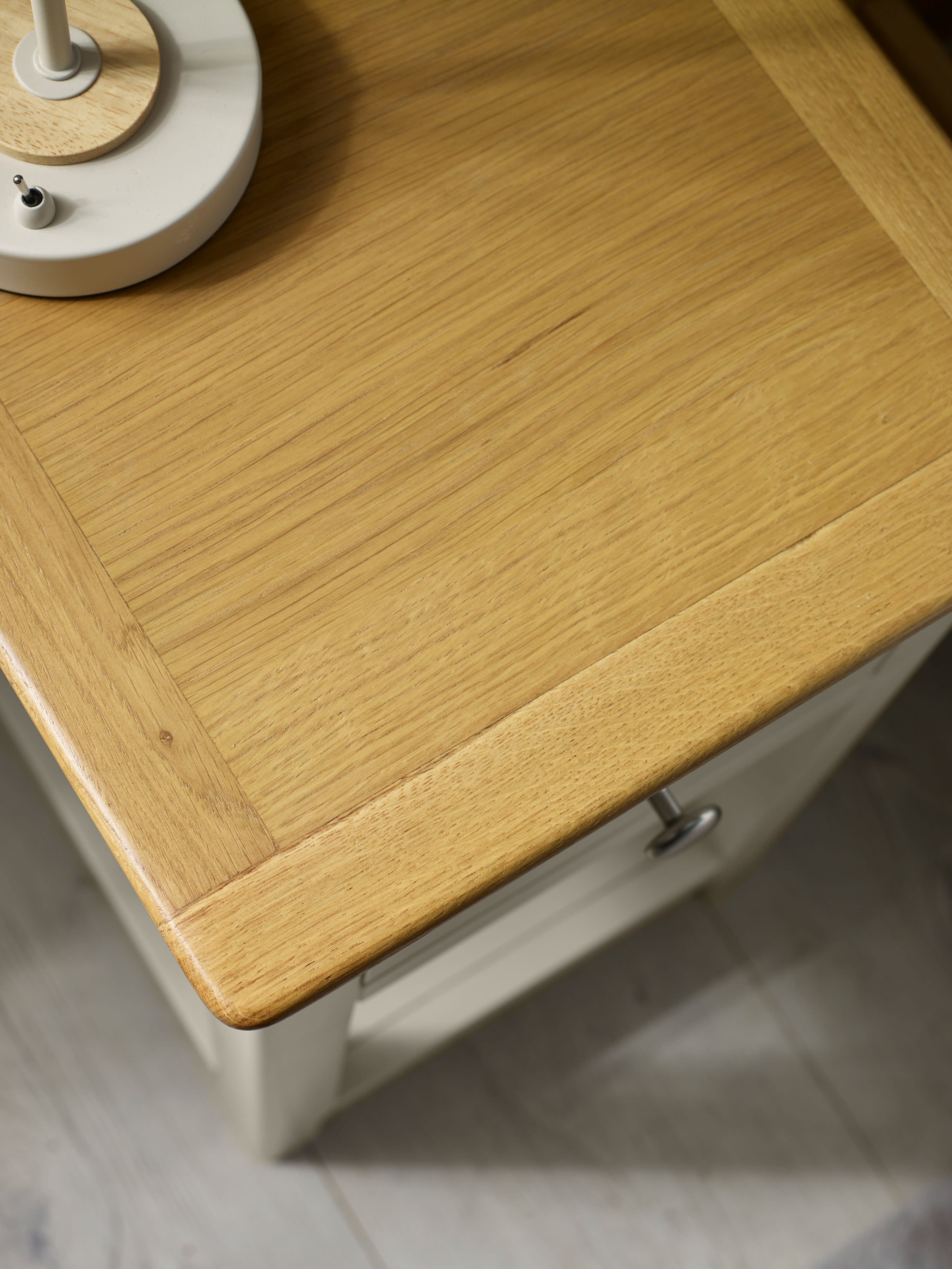 Somerset Truffle Grey and Oak Compact 1 Drawer Bedside Table with Shelf – Oak and Truffle