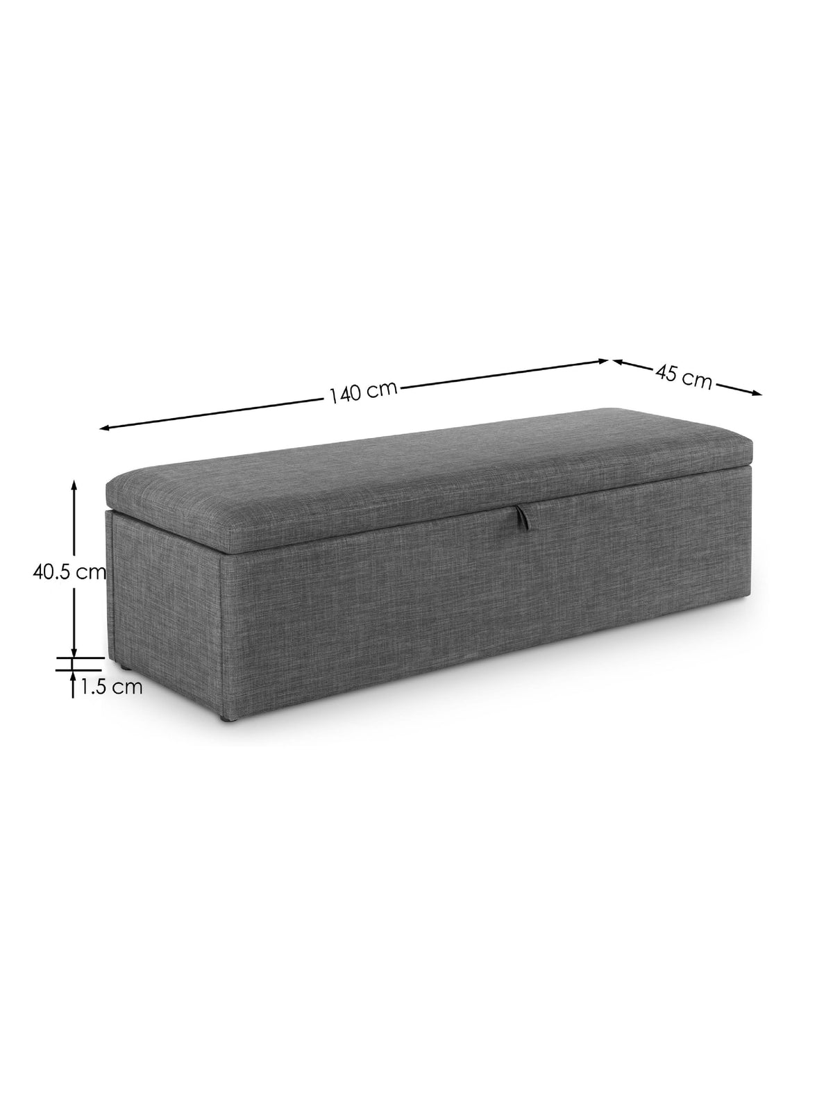 Sorrento Blanket Box Slate Linen - Slate Grey