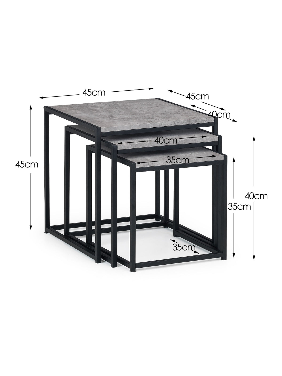 Staten Concrete Nest Of 3 Tables