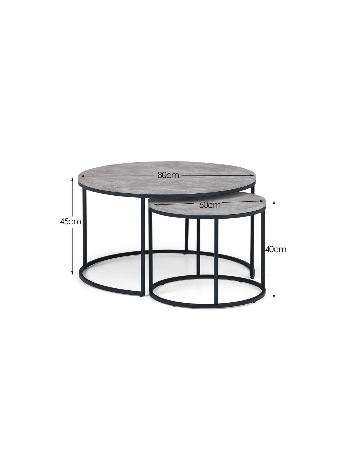 Staten Concrete Round Nesting Coffee Table
