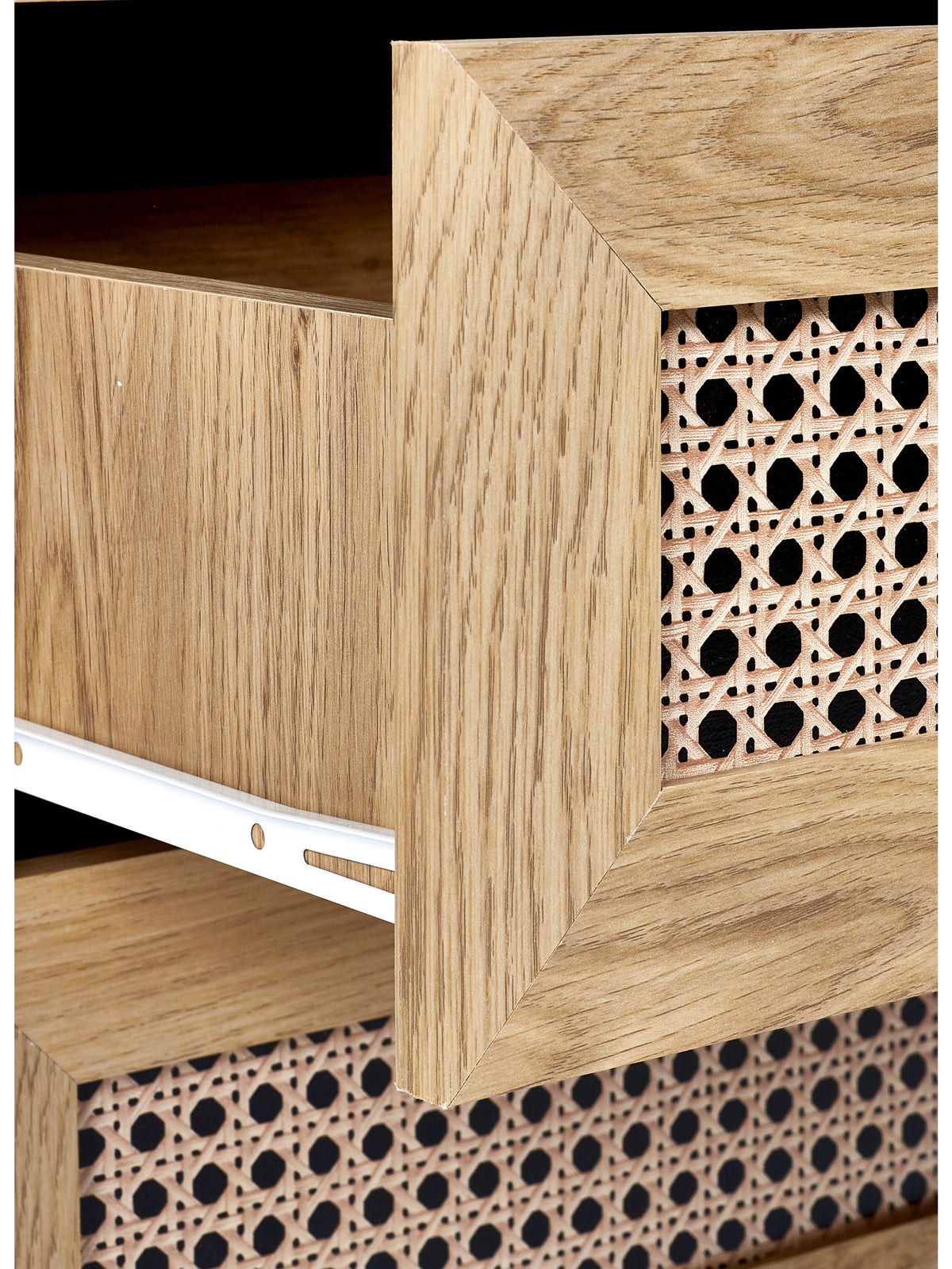 Sydney 5 Drawer Chest - Rattan Effect