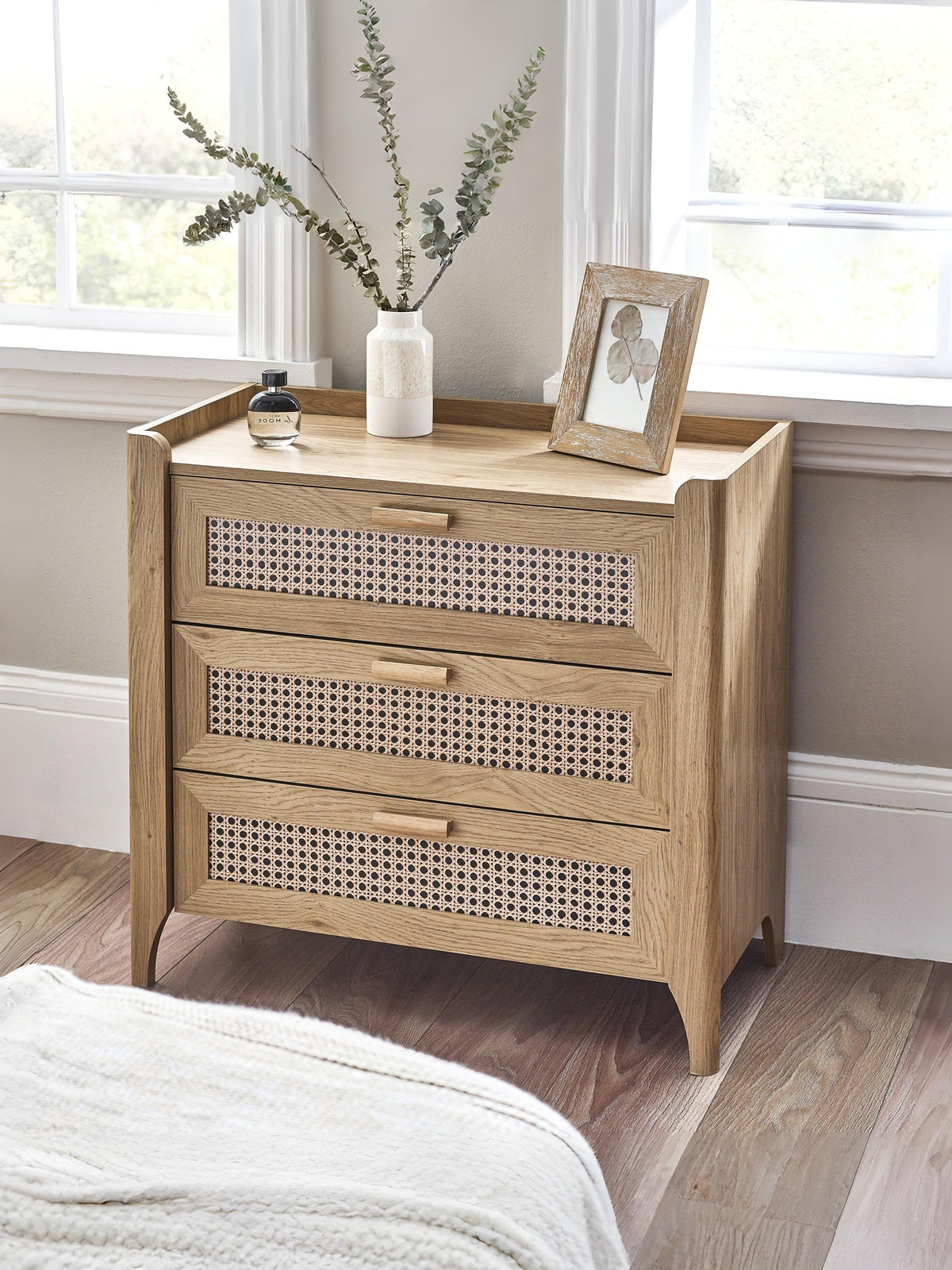 Sydney 3 Drawer Chest - Rattan Effect
