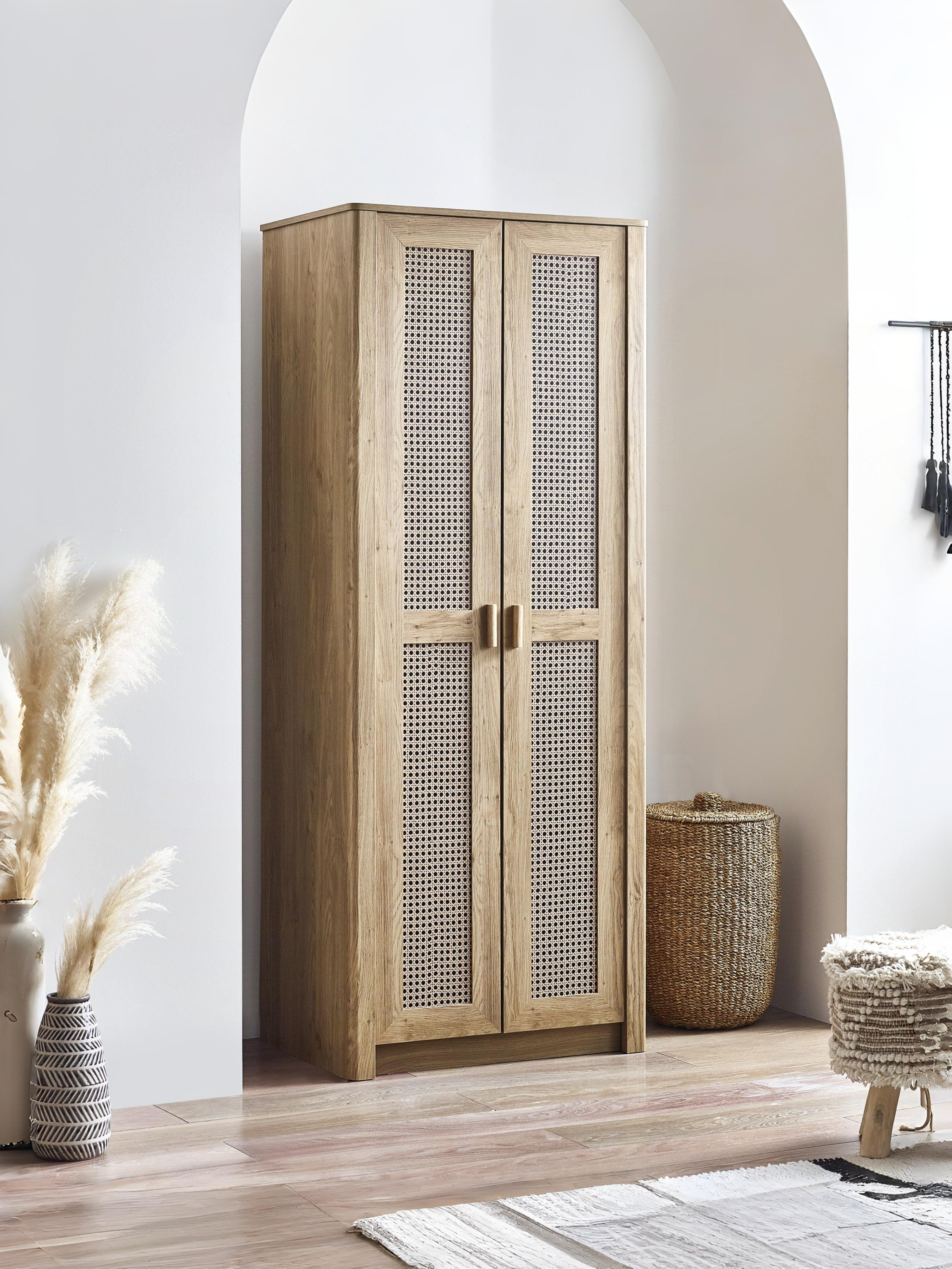 Sydney 2 Door Wardrobe - Rattan Effect