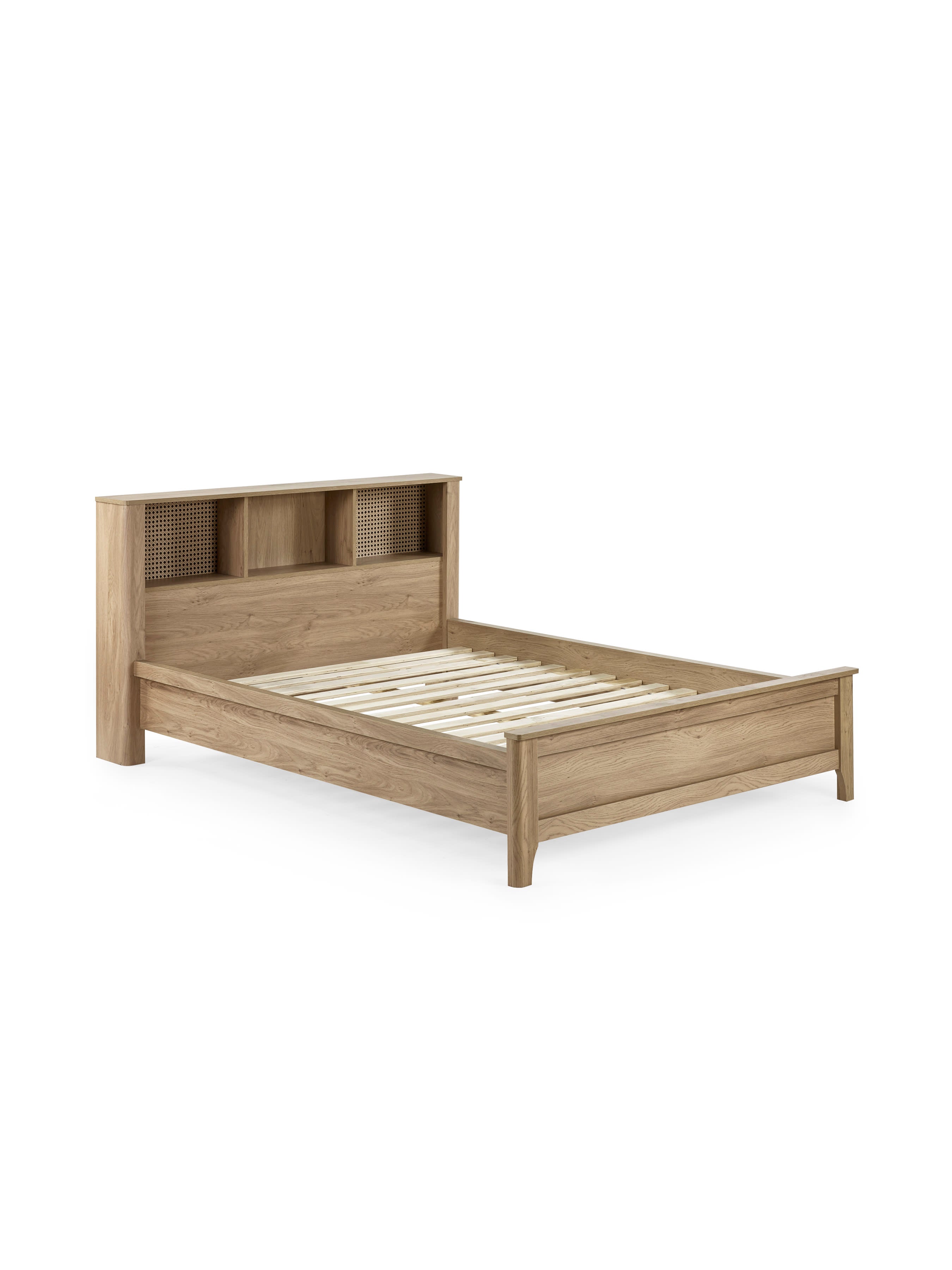 Sydney Oak Rattan Effect Bookcase Bed – Oak Effect