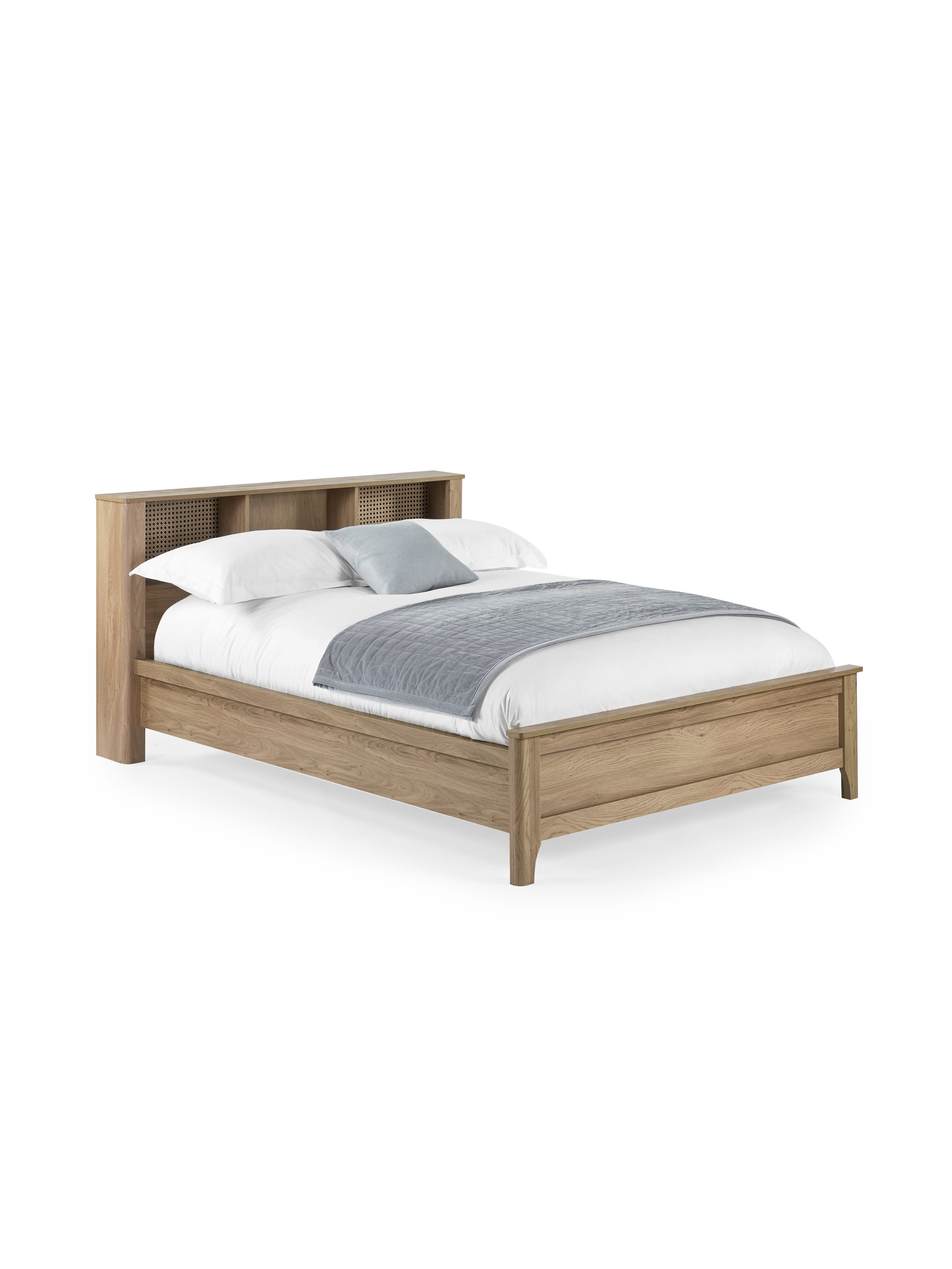 Sydney Oak Rattan Effect Bookcase Bed – Oak Effect
