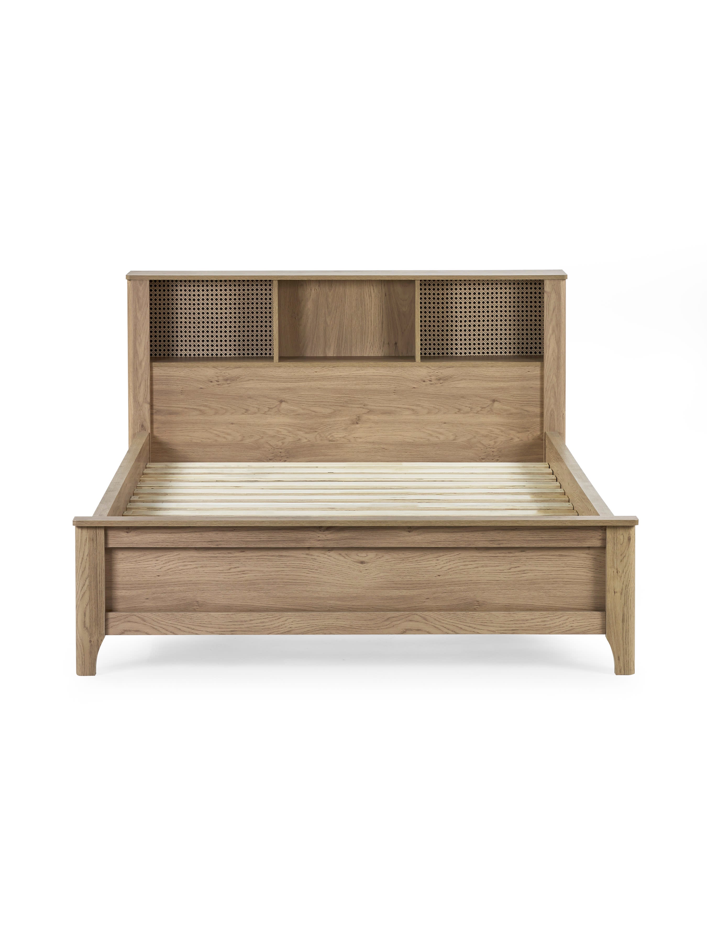 Sydney Oak Rattan Effect Bookcase Bed – Oak Effect