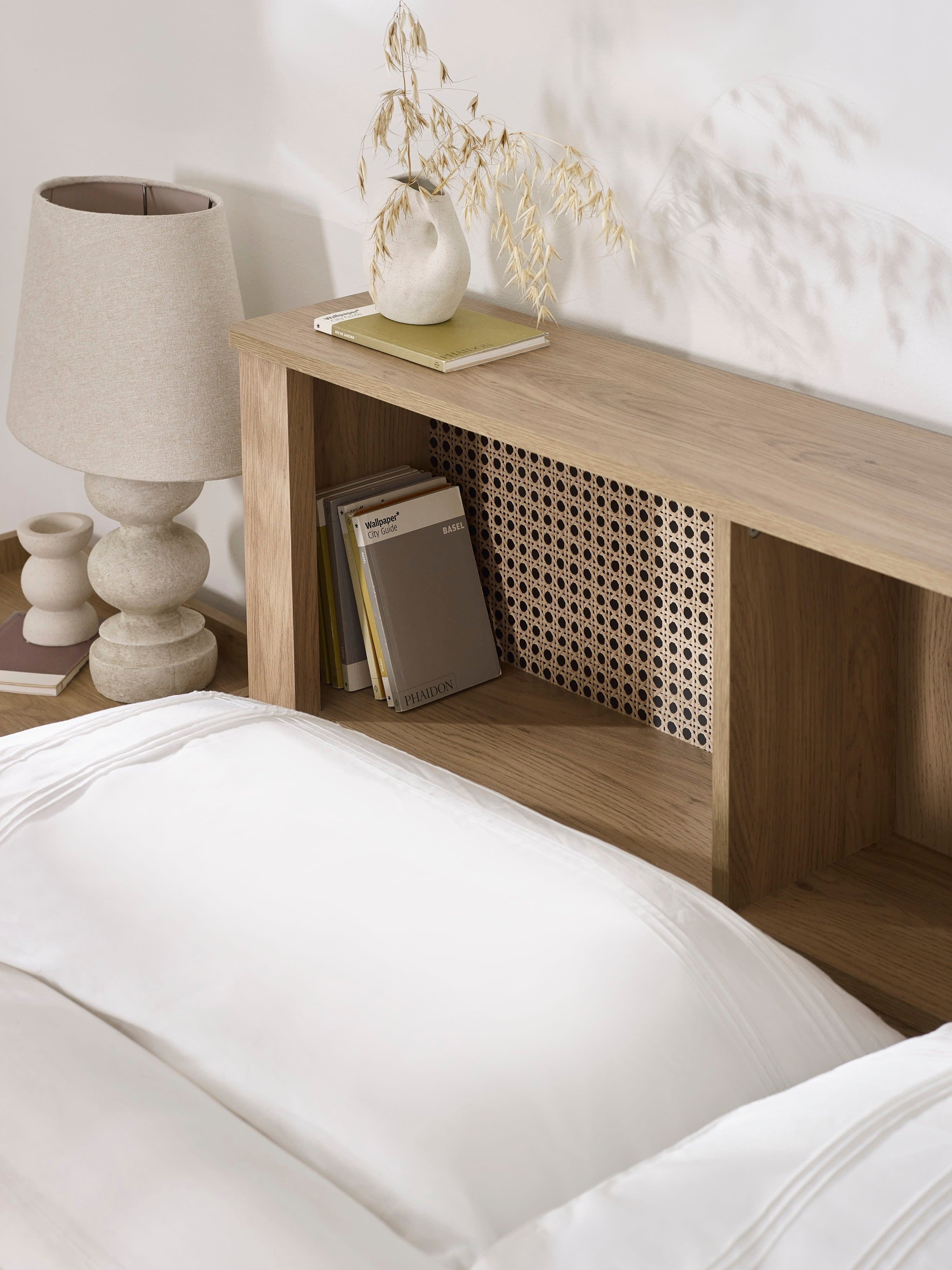 Sydney Oak Rattan Effect Bookcase Bed – Oak Effect