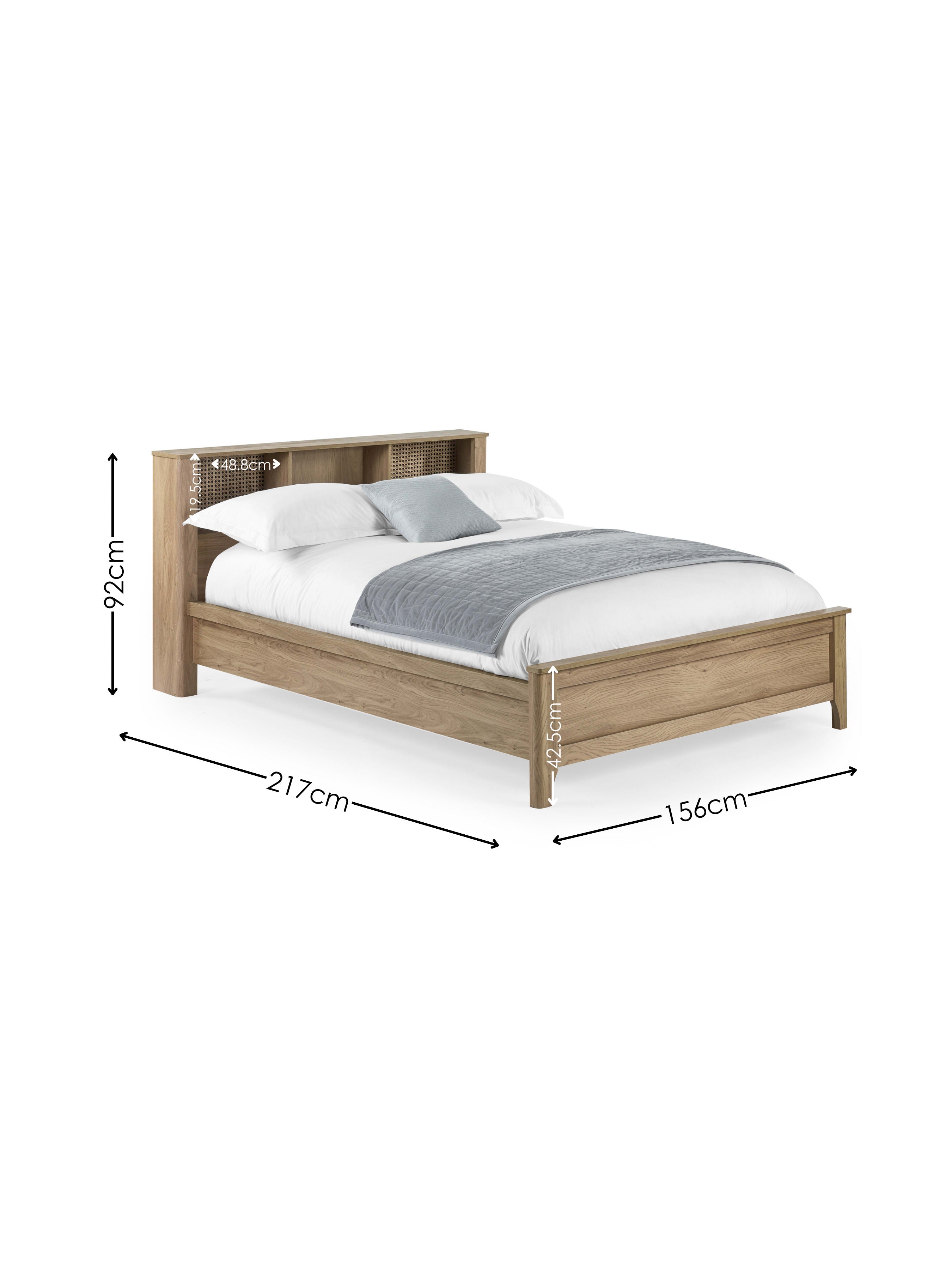 Sydney Oak Rattan Effect Bookcase Bed – Oak Effect