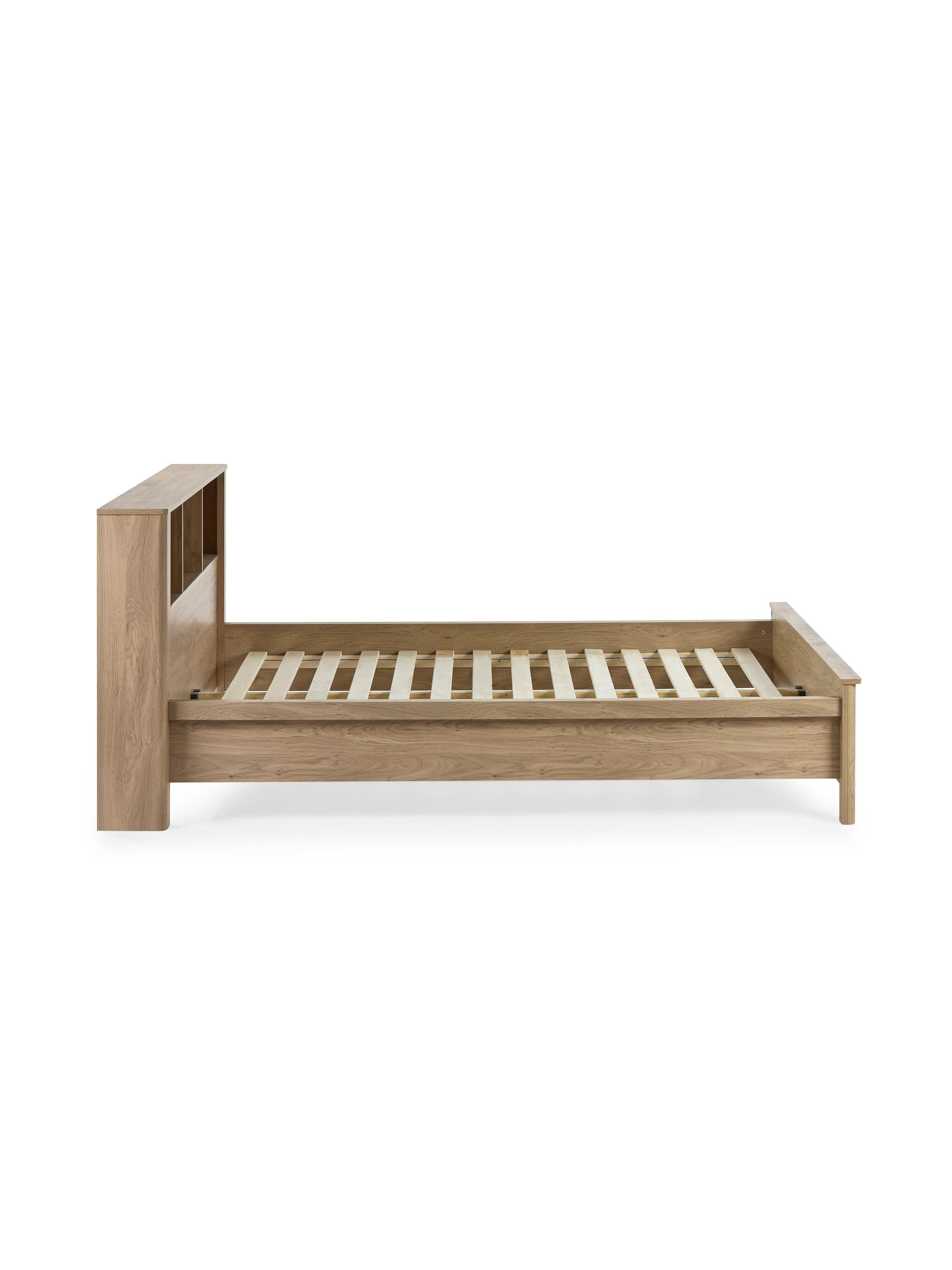 Sydney Oak Rattan Effect Bookcase Bed – Oak Effect