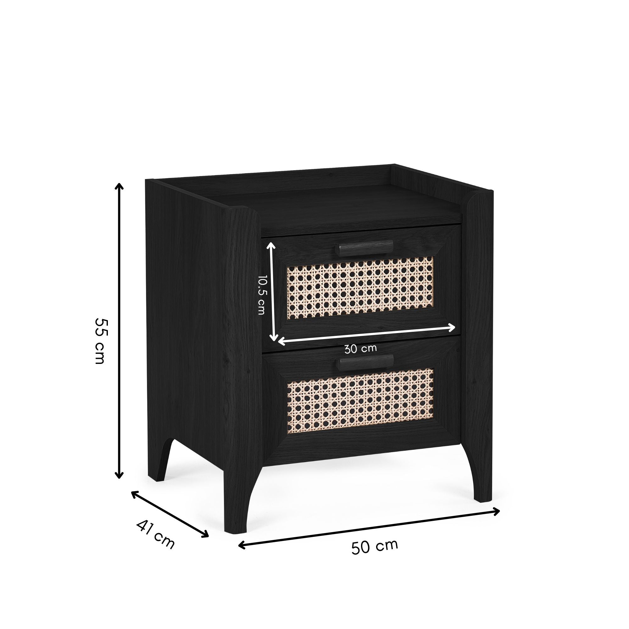 Sydney 2 Drawer Bedside - Black Ash – Julian Bowen, view 5