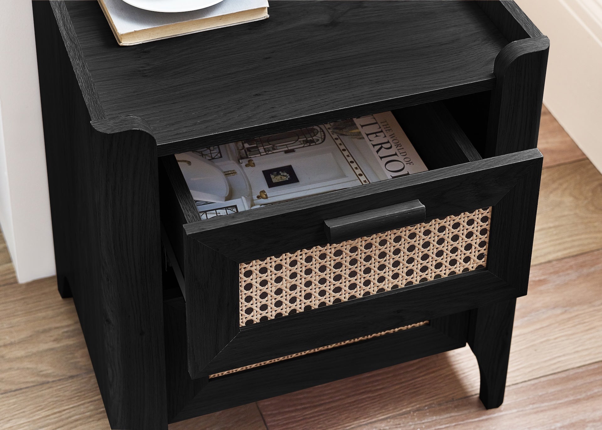 Sydney 2 Drawer Bedside - Black Ash – Julian Bowen, view 8
