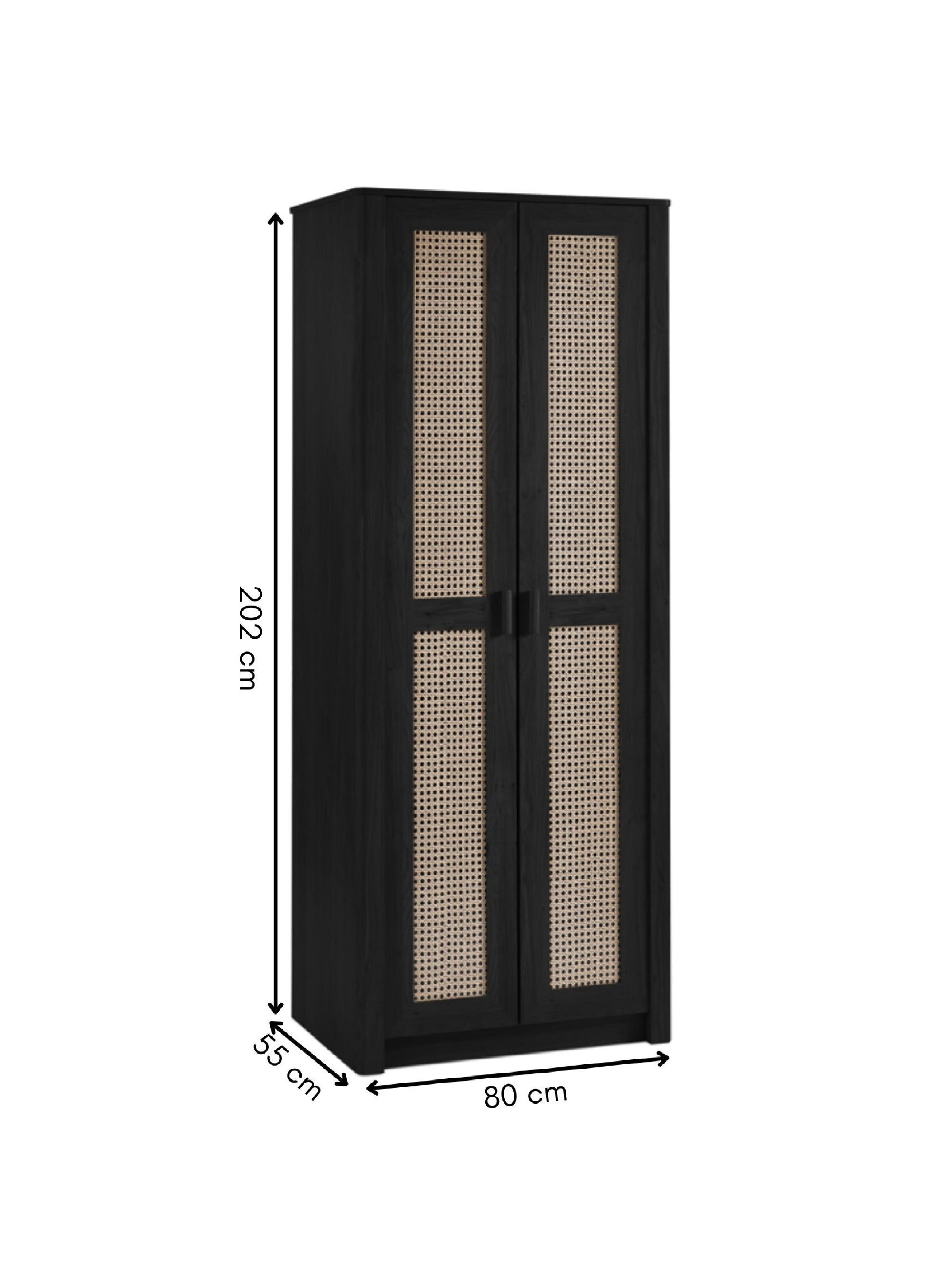 Sydney 2 Door Wardrobe - Black Ash