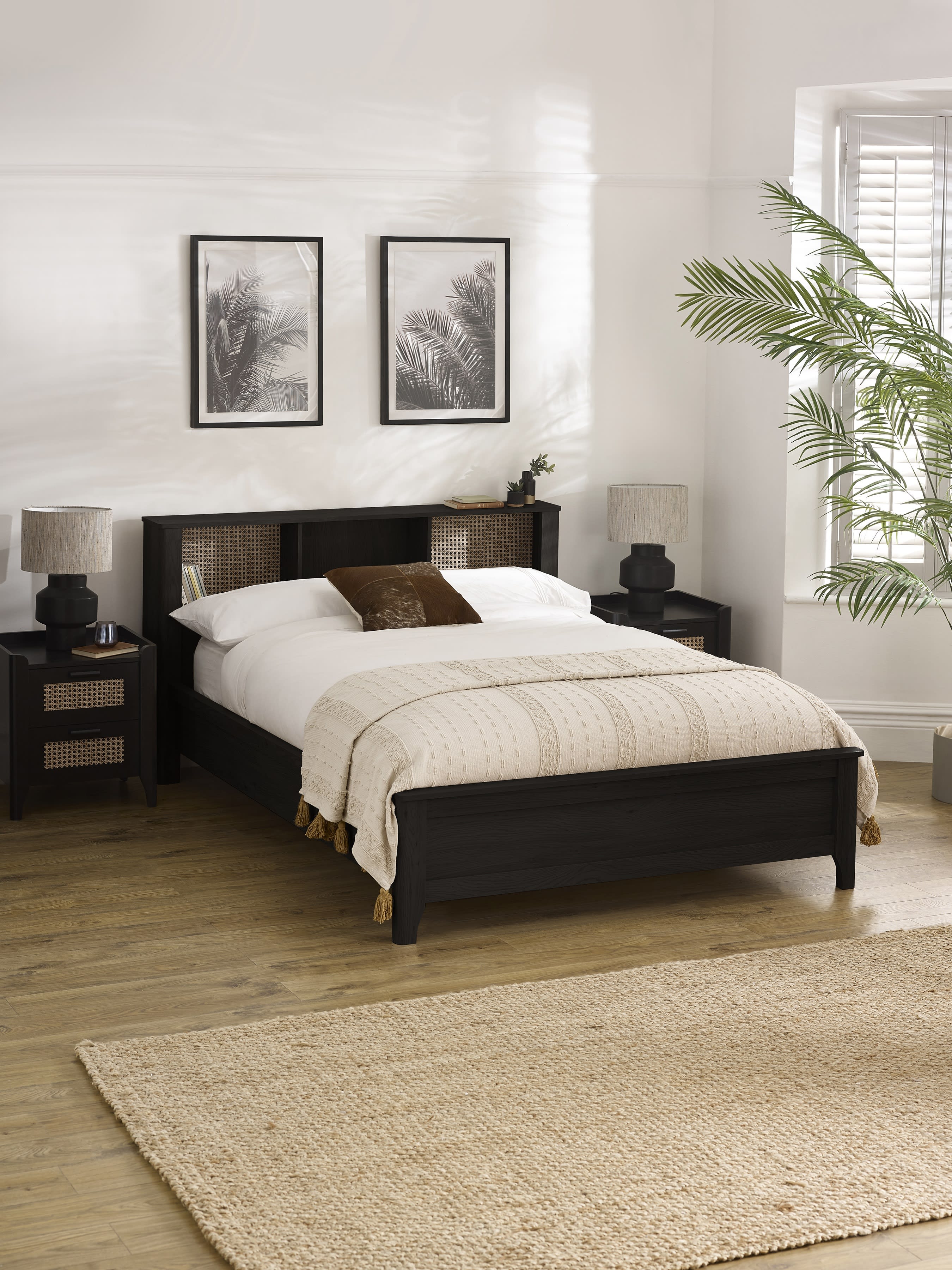 Sydney Black Ash Rattan Effect Bookcase Bed – Black Ash Effect