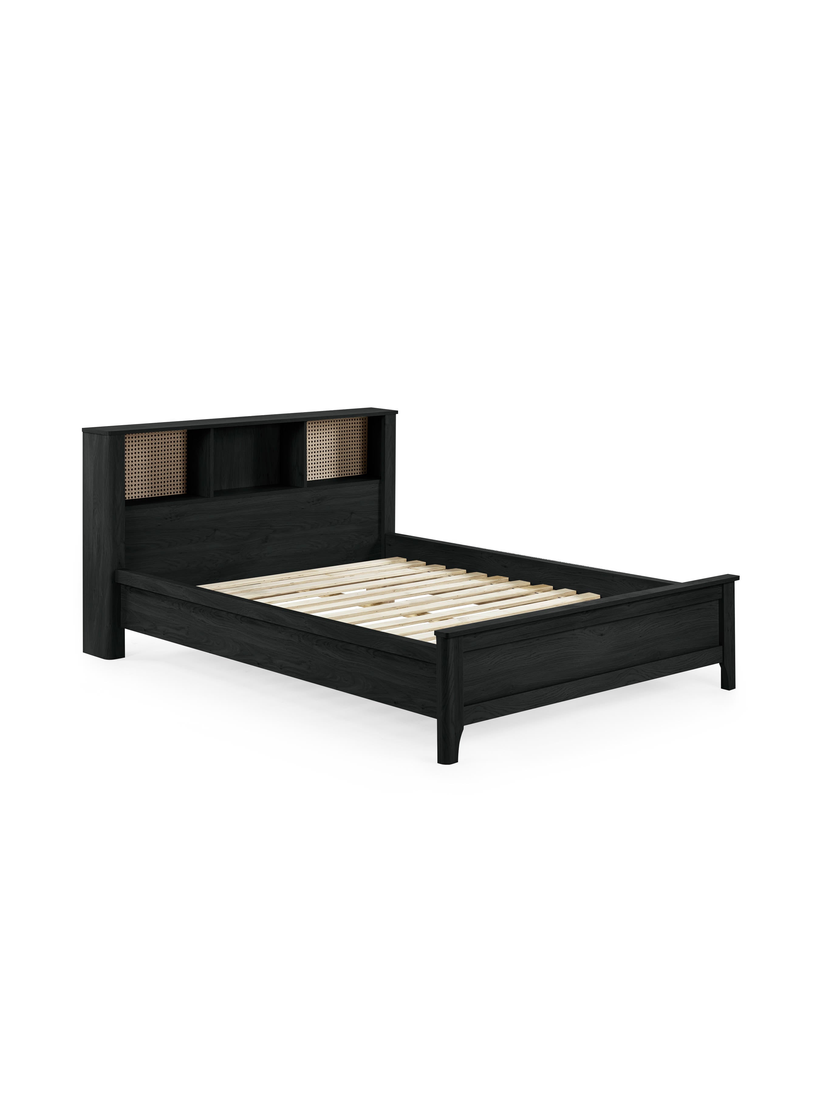 Sydney Black Ash Rattan Effect Bookcase Bed – Black Ash Effect