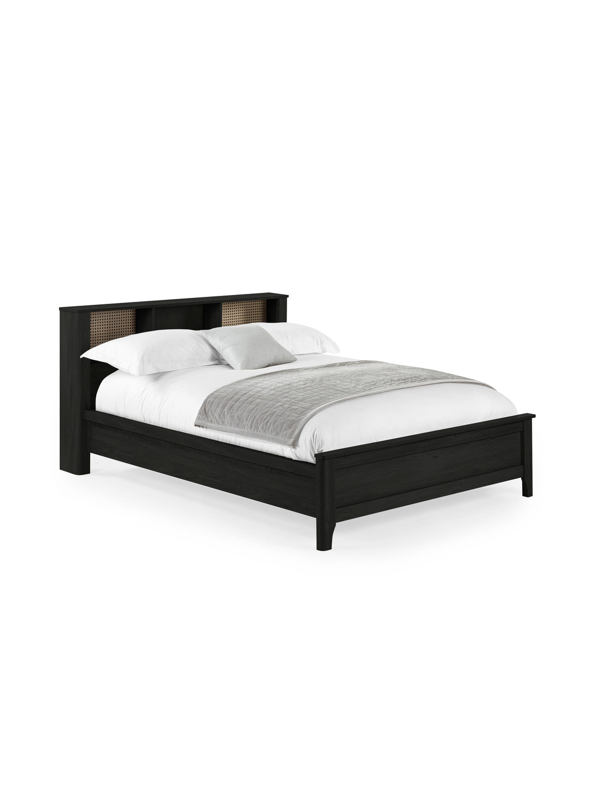 Sydney Black Ash Rattan Effect Bookcase Bed – Black Ash Effect