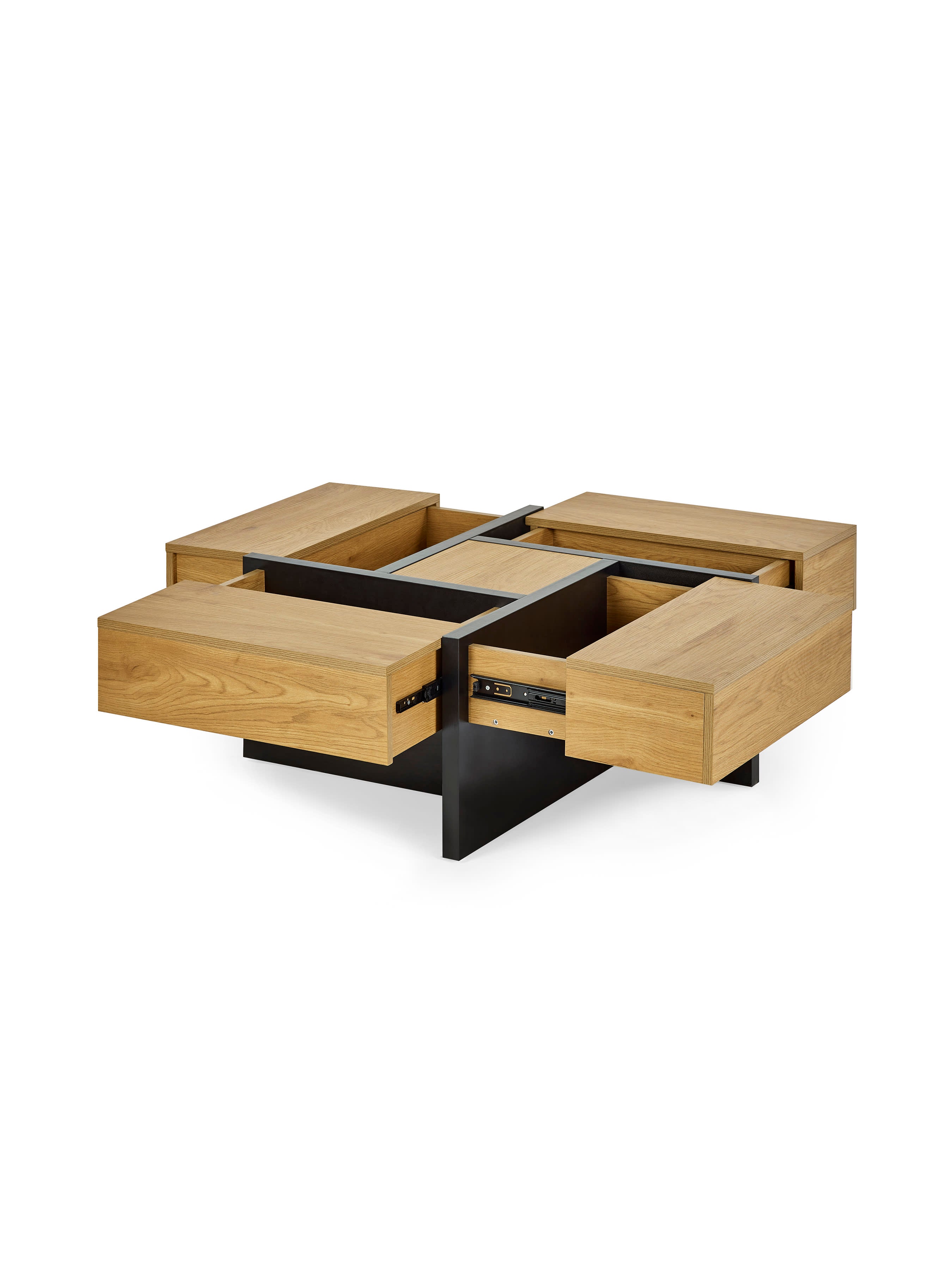 Tahoe 80cm Square Storage Coffee Table – Light Oak Effect