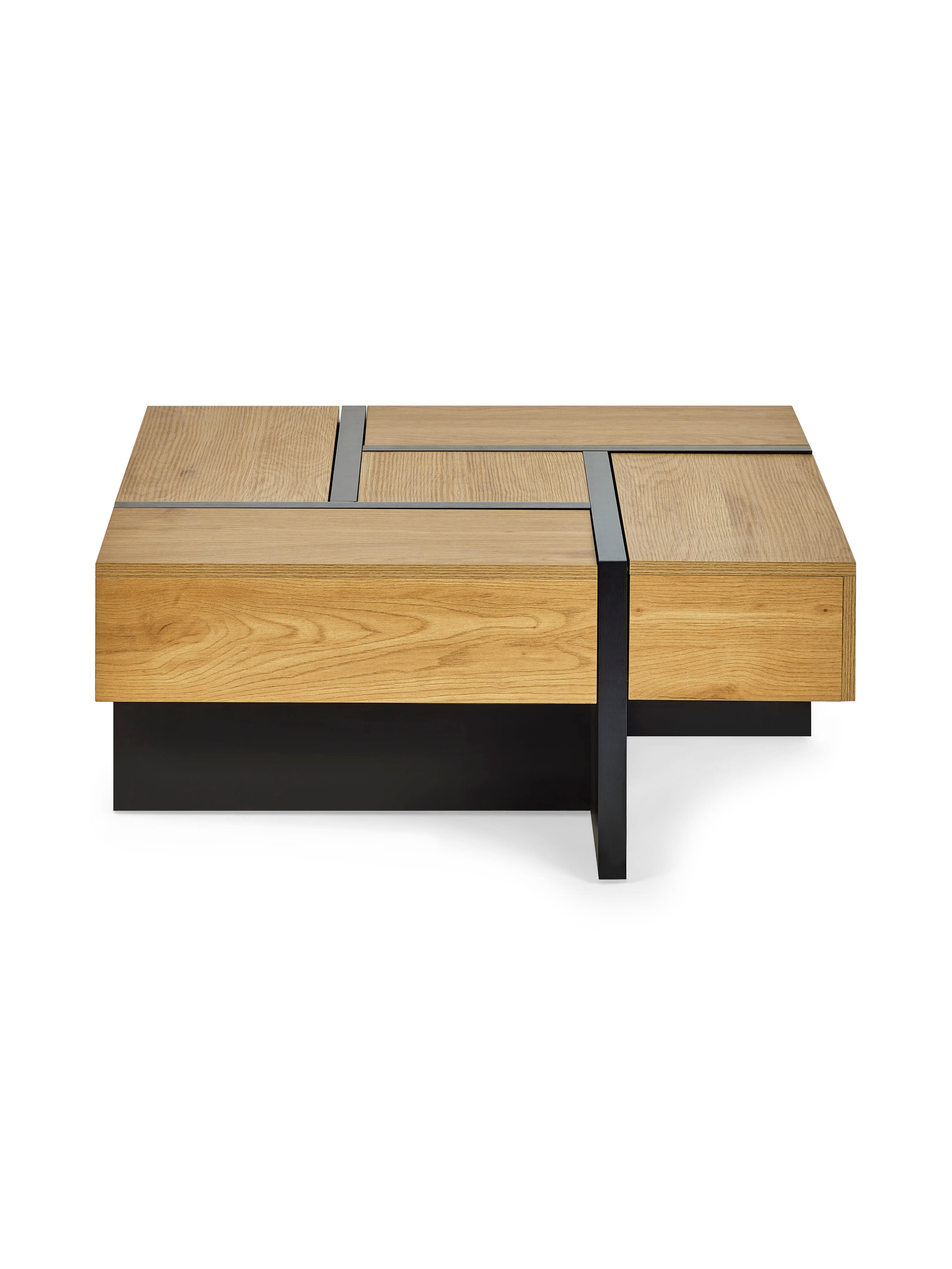 Tahoe 80cm Square Storage Coffee Table – Light Oak Effect