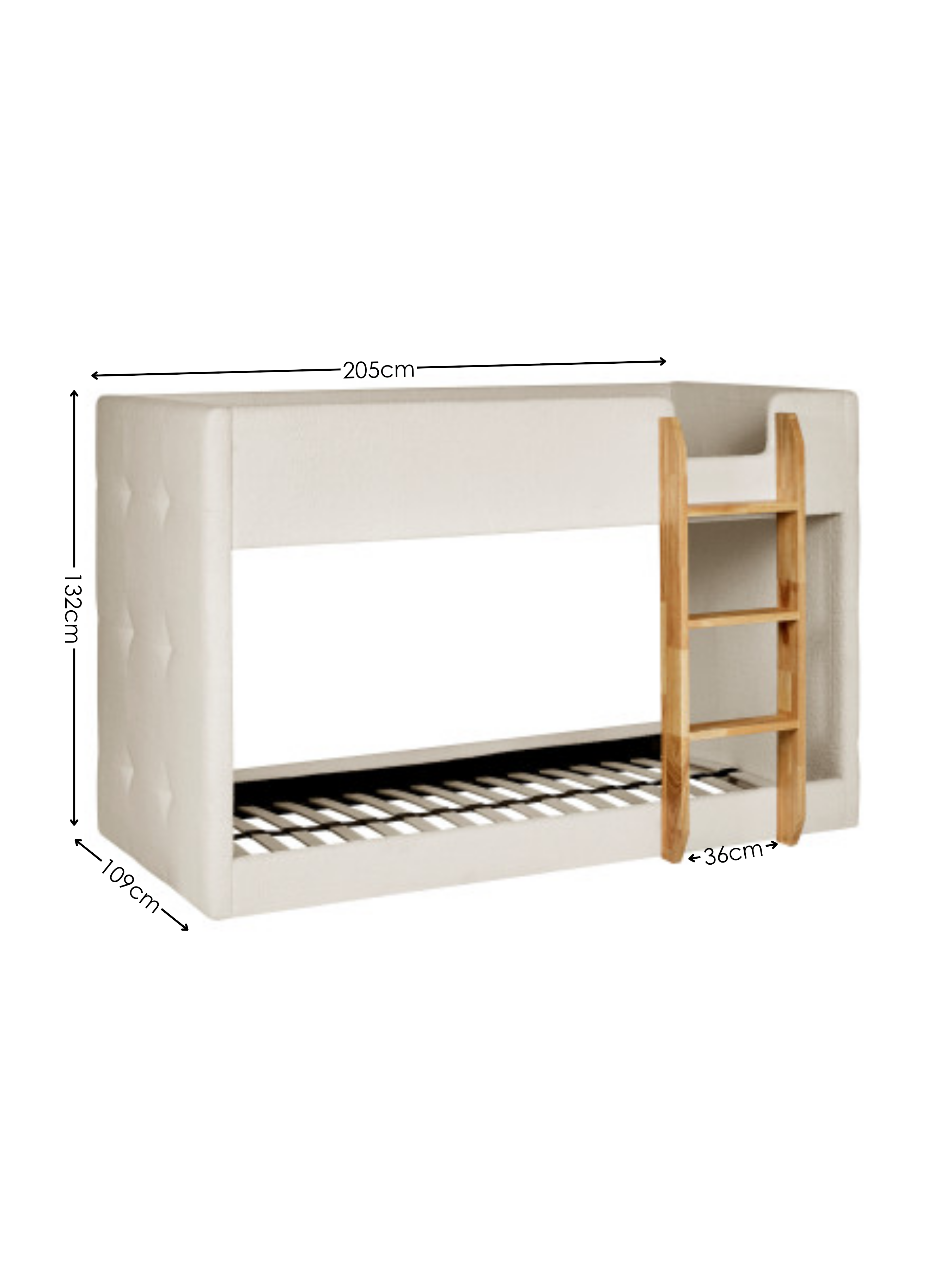 Teddy Upholstered Bunk Bed – Cream Boucle