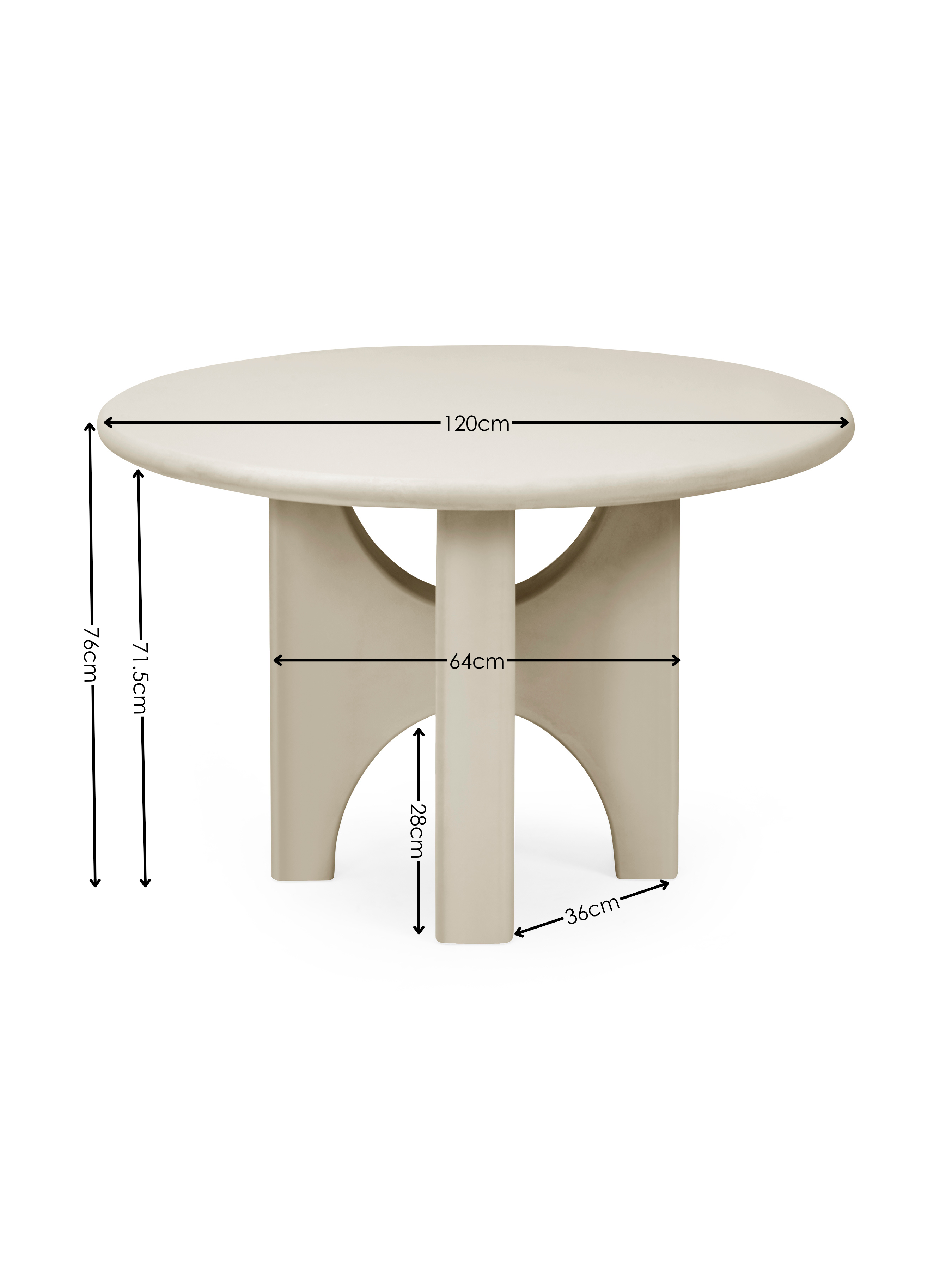 Thyra Round 4 Seater Dining Table – Grey Stone Effect