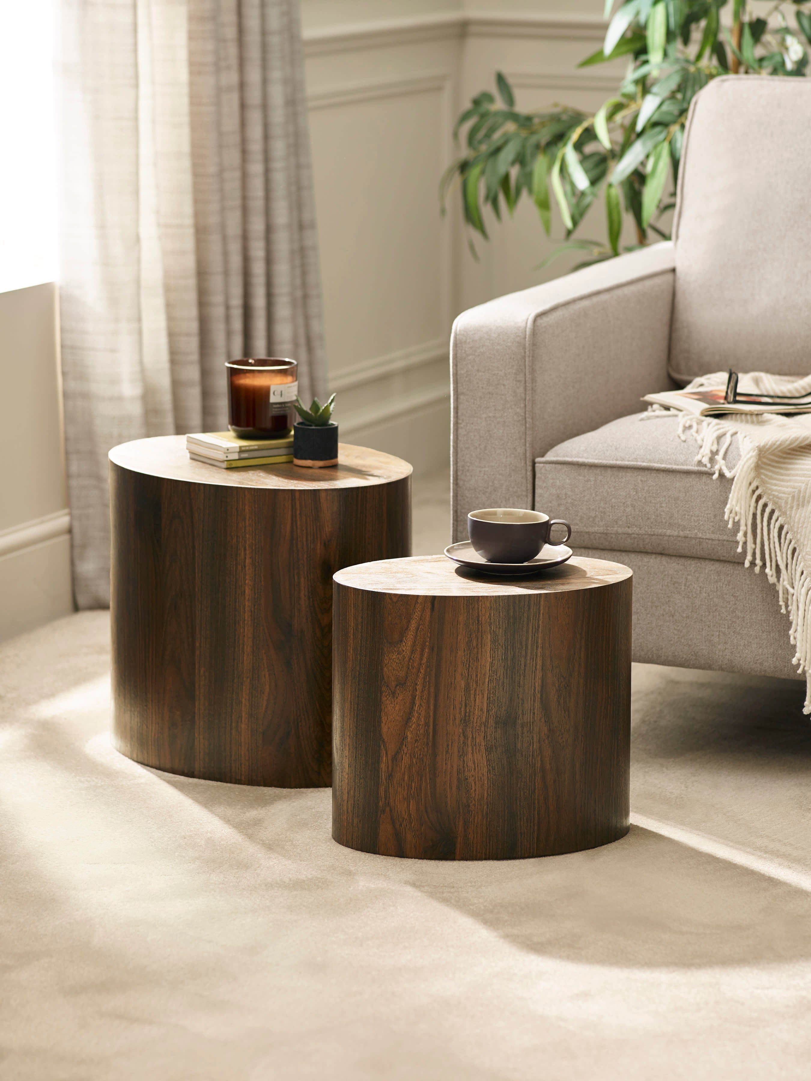 Toba Walnut Effect Nest of 2 Tables