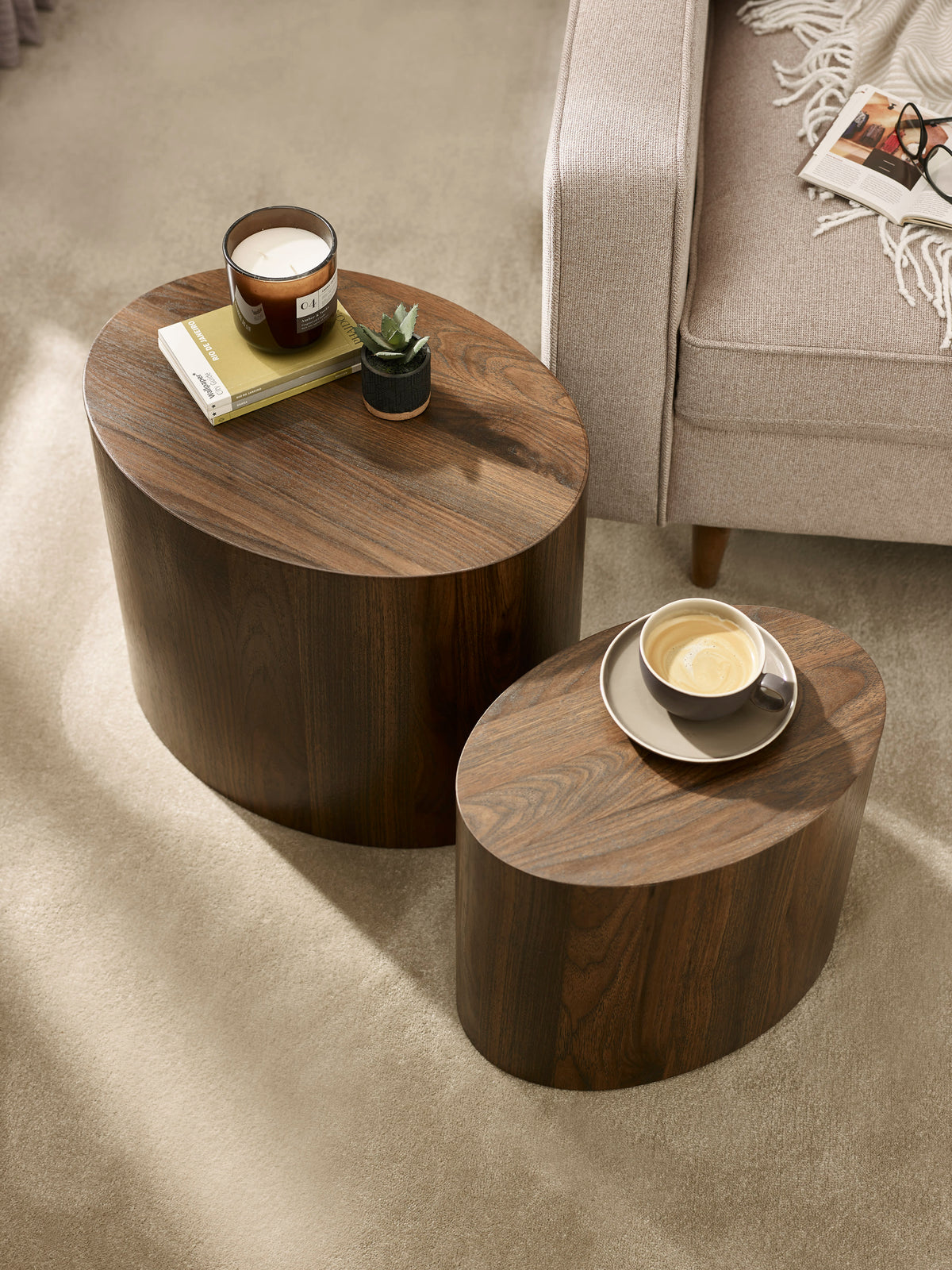 Toba Walnut Effect Nest of 2 Tables