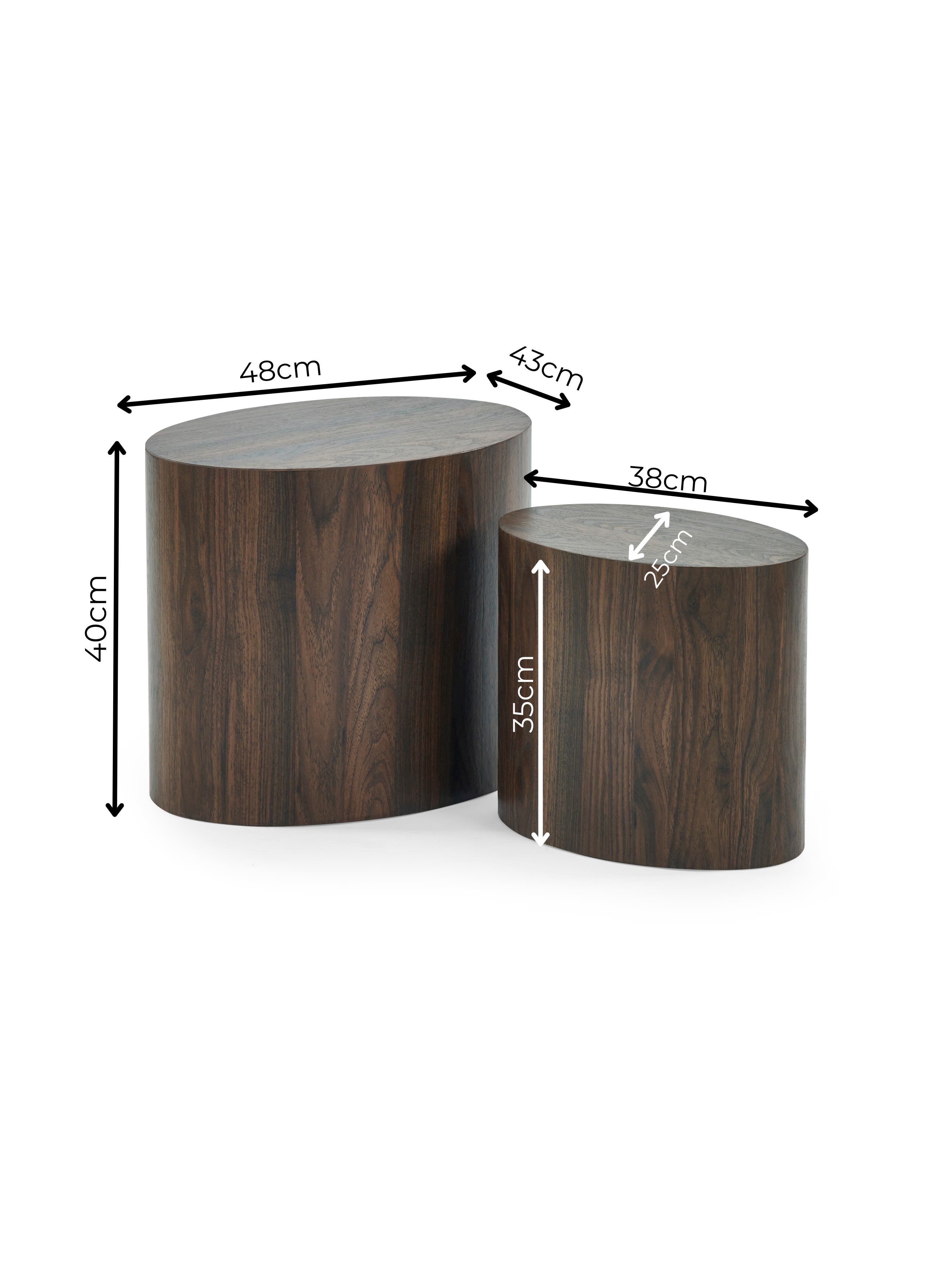 Toba Walnut Effect Nest of 2 Tables