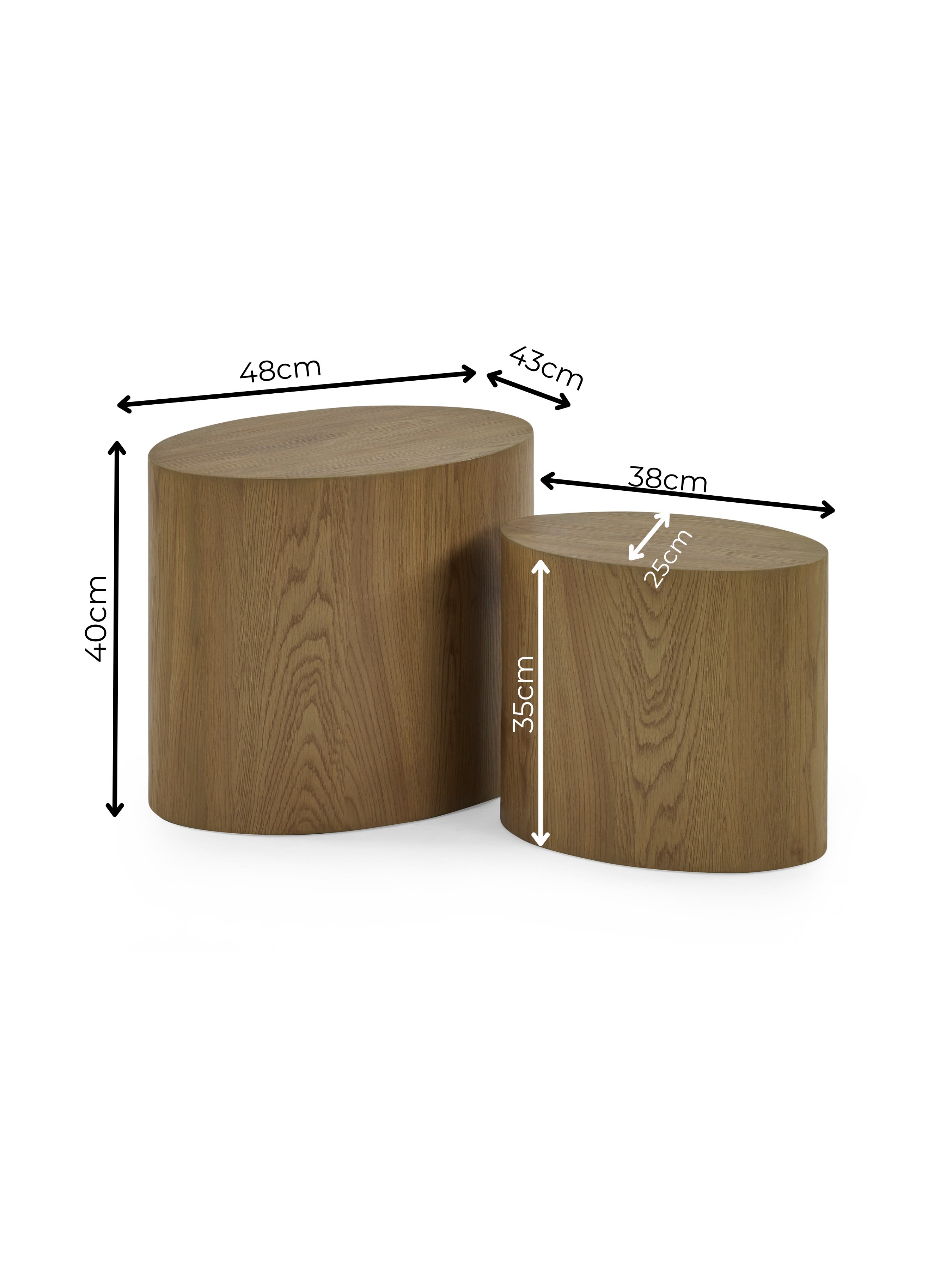 Toba Light Oak Effect Nest of 2 Tables