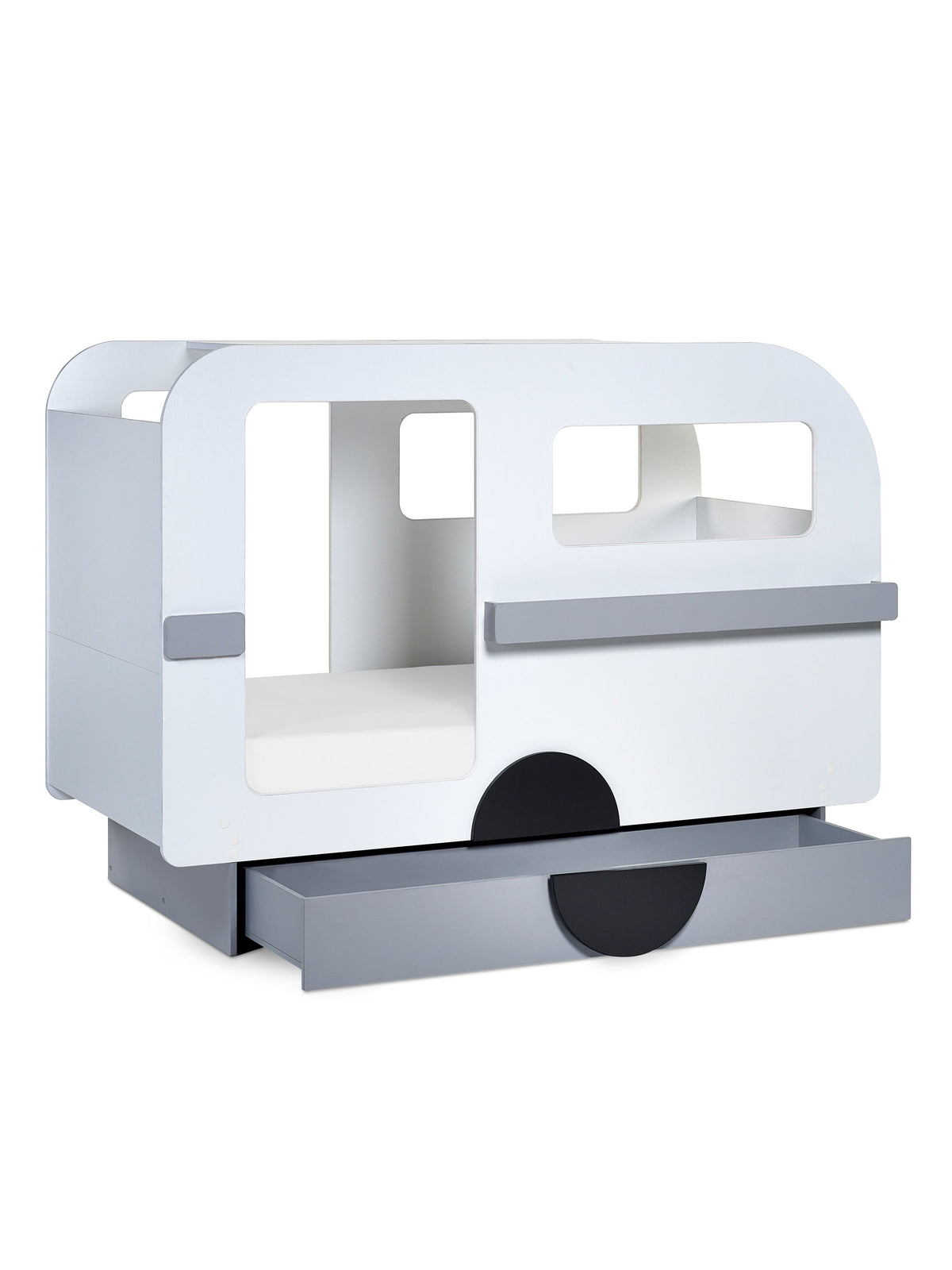 Tourer Caravan Bed - Vapor Grey And White