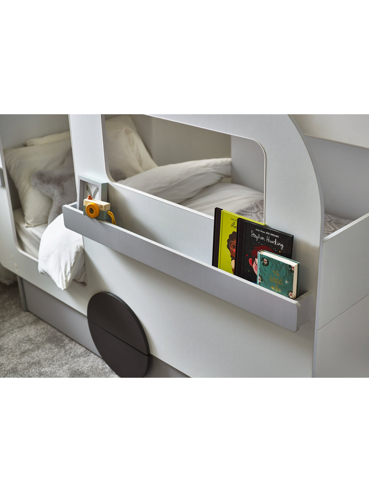 Tourer Caravan Bed - Vapor Grey And White