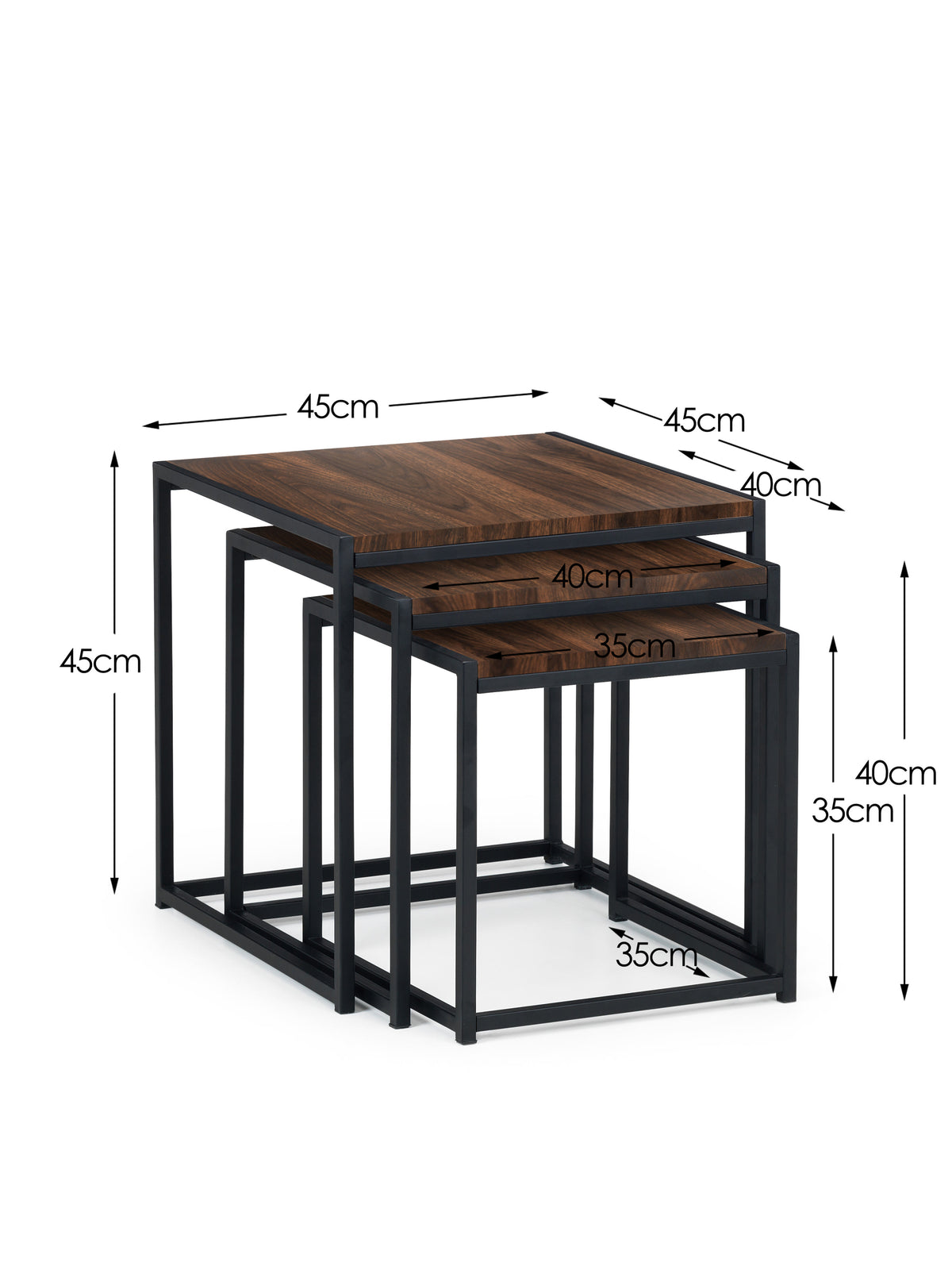 Tribeca Nest Of 3 Tables - Walnut