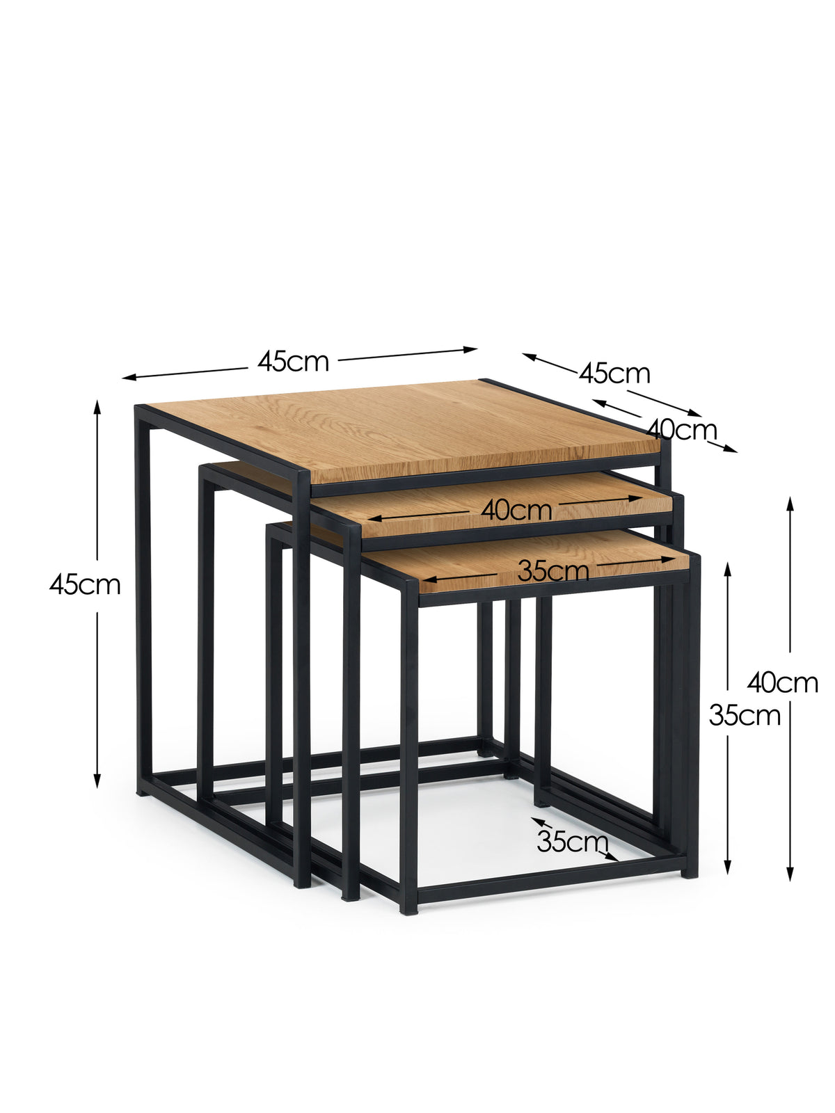 Tribeca Nest Of 3 Tables - Oak