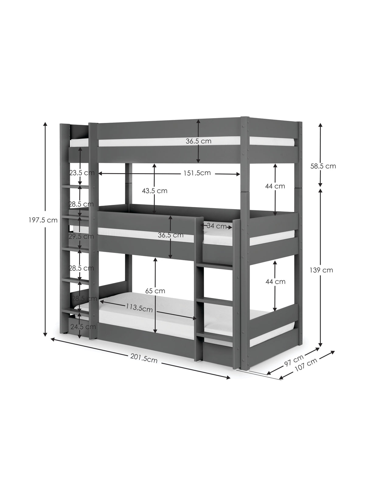 Trio Bunk - Anthracite
